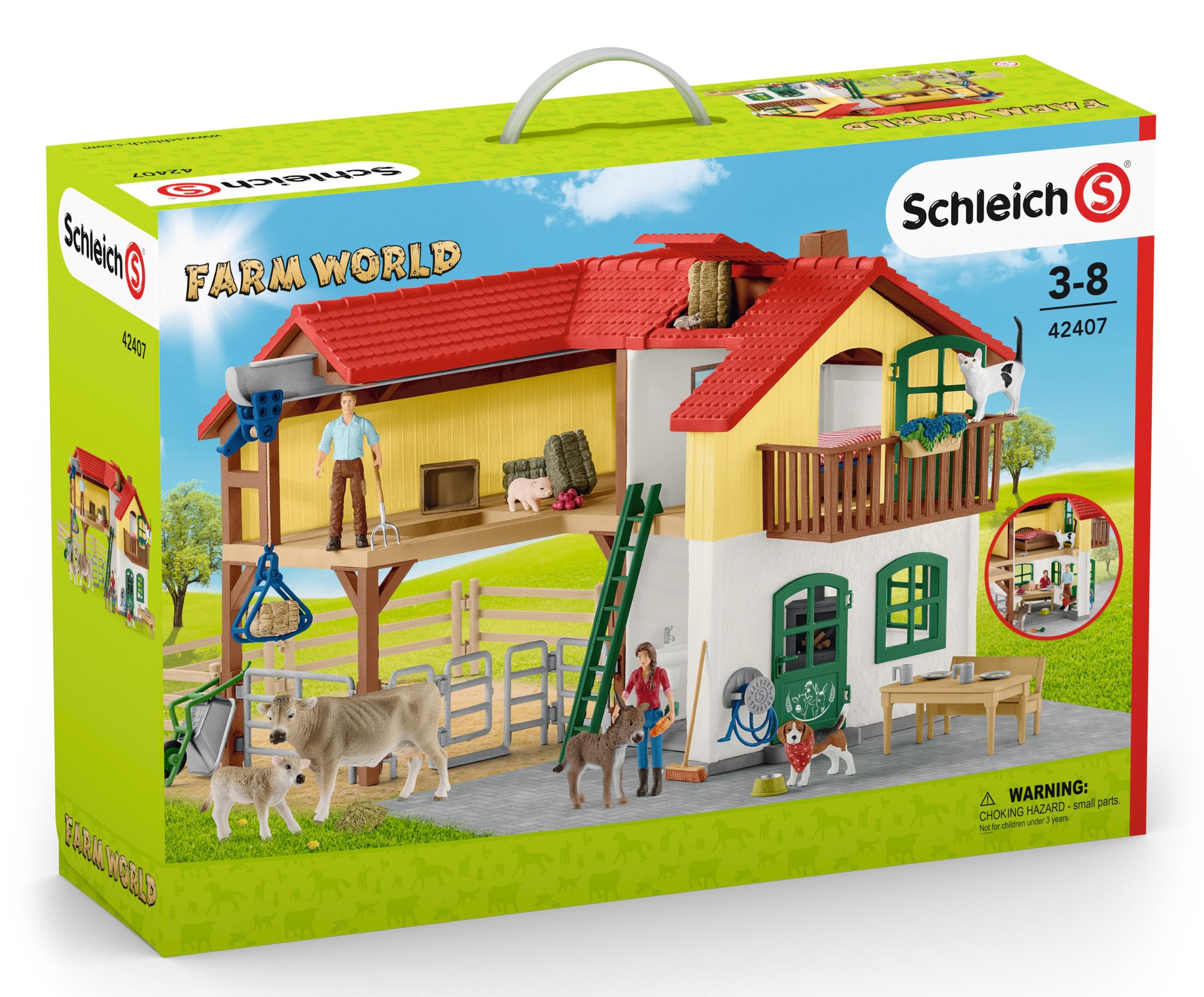Produktbild Schleich 42407 - Farm World - Bauernhaus mit Stall und Tieren 2 von 19