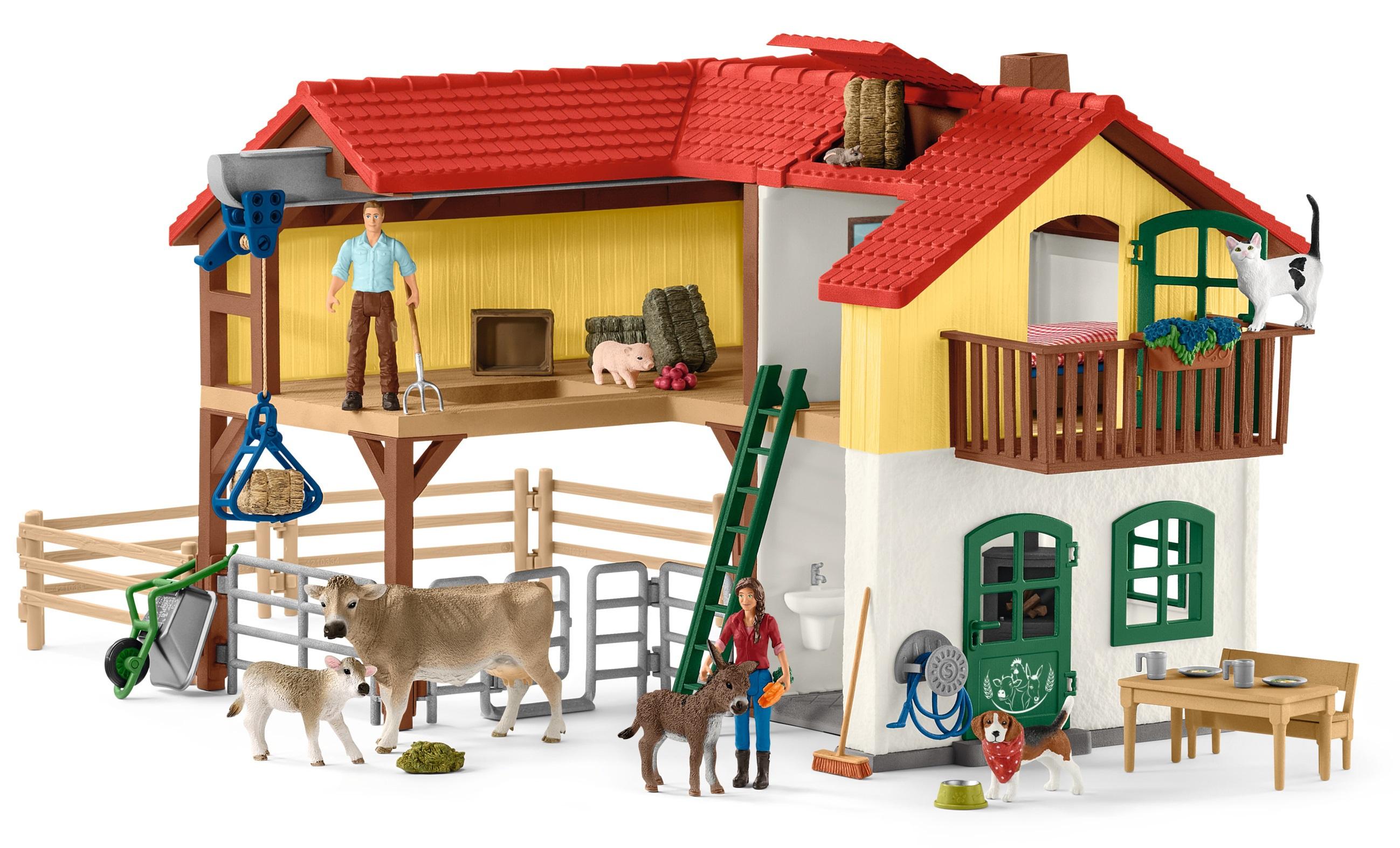 Schleich 42407 - Farm World - Bauernhaus mit Stall und Tieren
