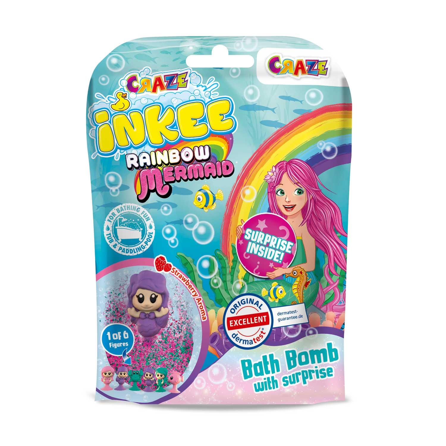 Produktbild CRAZE - INKEE Mermaid Badekugel mit Erdbeerduft - mit Überraschung (1 von 6 Saugnapf-Figuren) 2 von 18