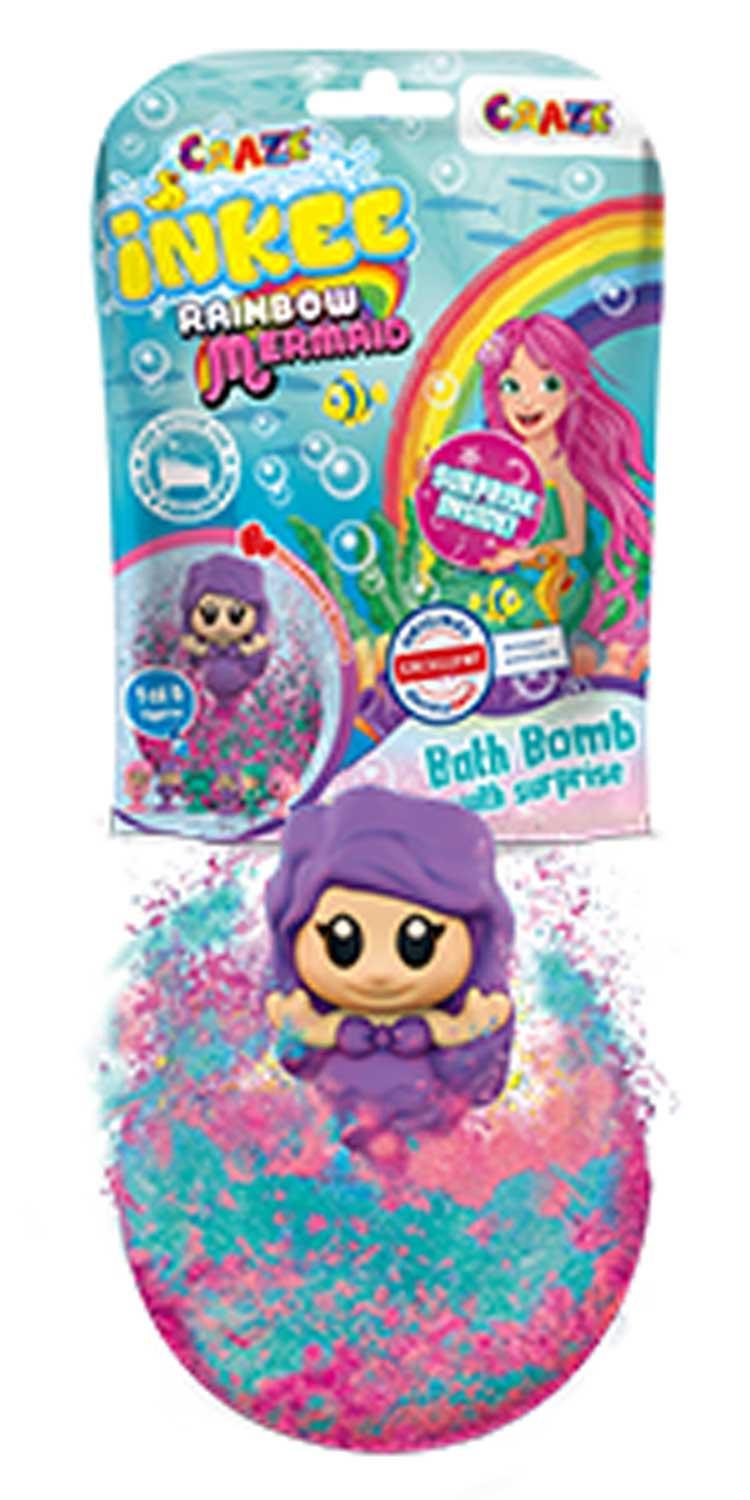 Produktbild CRAZE - INKEE Mermaid Badekugel mit Erdbeerduft - mit Überraschung (1 von 6 Saugnapf-Figuren) 11 von 18