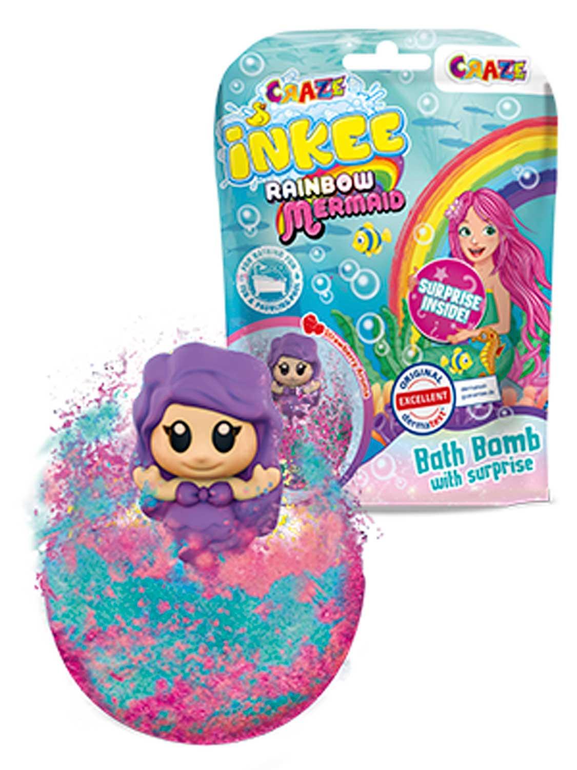 Produktbild CRAZE - INKEE Mermaid Badekugel mit Erdbeerduft - mit Überraschung (1 von 6 Saugnapf-Figuren) 12 von 18
