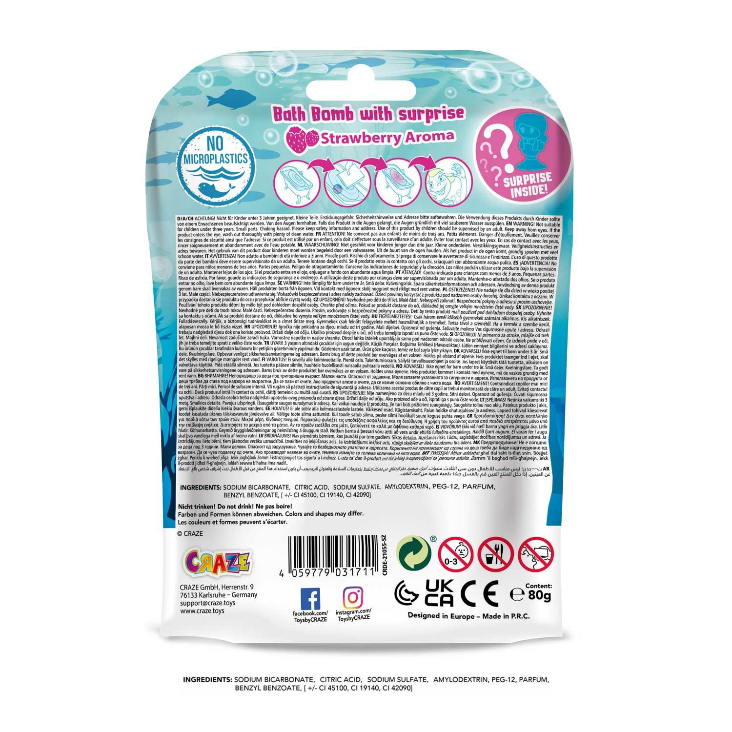 Produktbild CRAZE - INKEE Mermaid Badekugel mit Erdbeerduft - mit Überraschung (1 von 6 Saugnapf-Figuren) 18 von 18