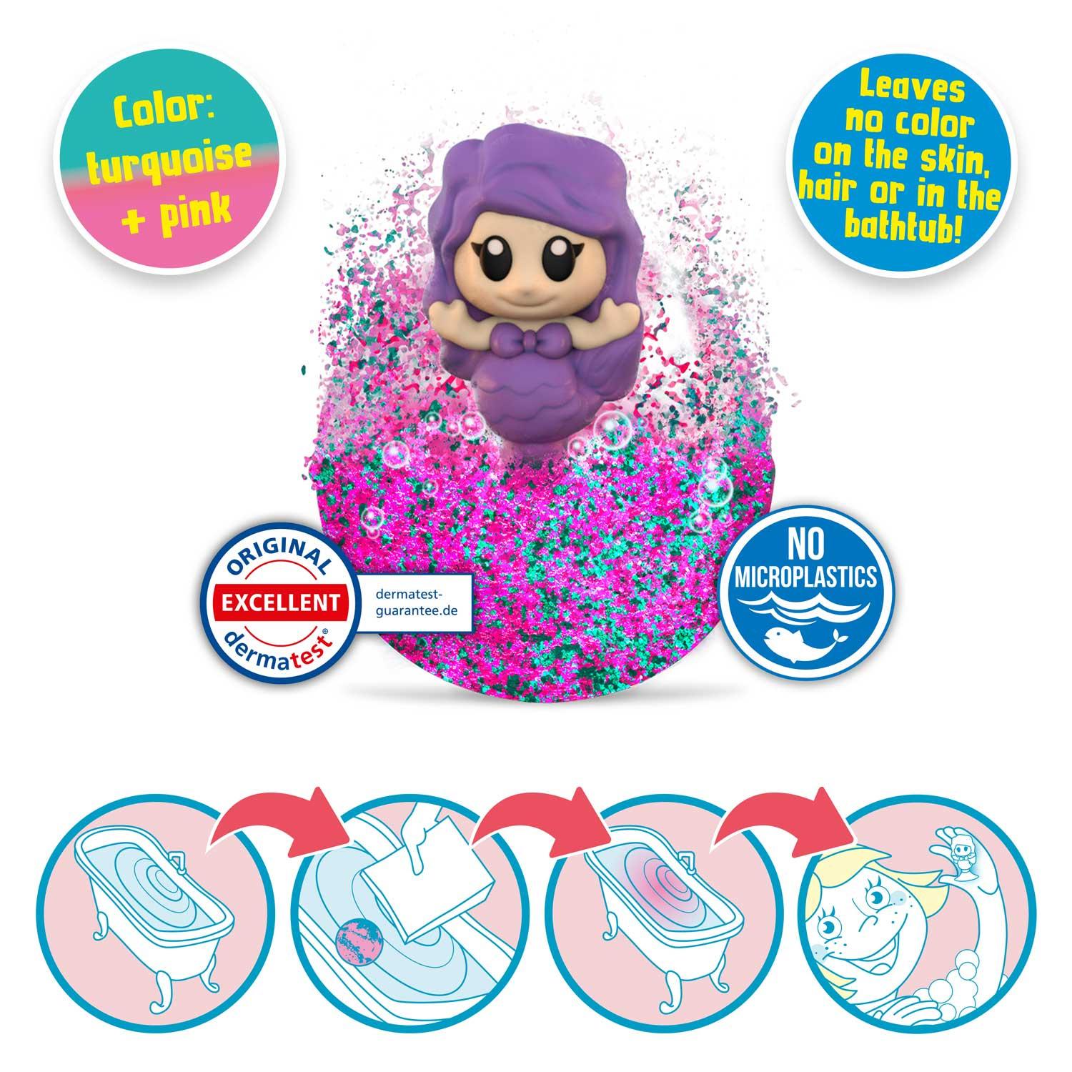 Produktbild CRAZE - INKEE Mermaid Badekugel mit Erdbeerduft - mit Überraschung (1 von 6 Saugnapf-Figuren) 6 von 18