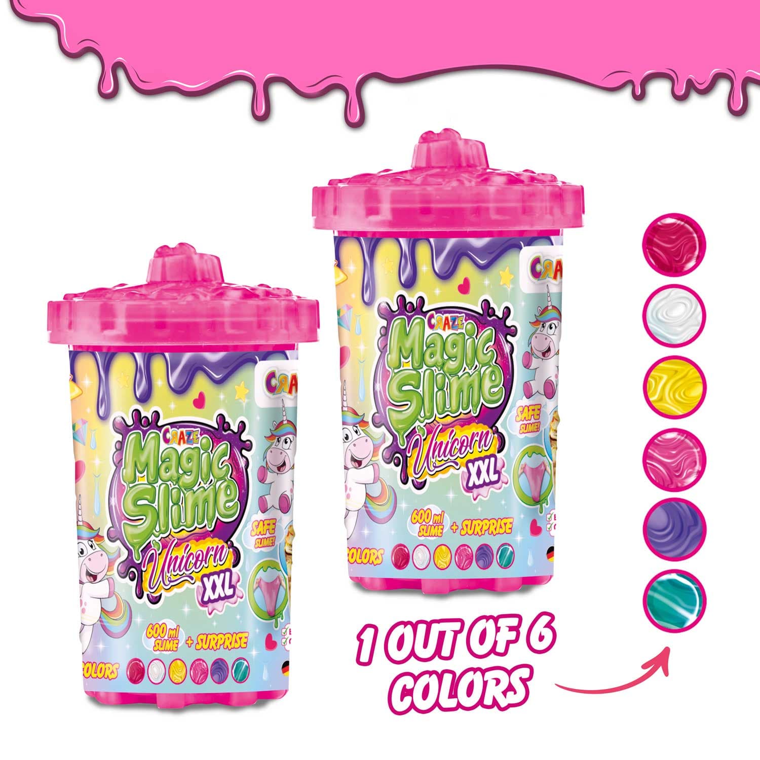 Produktbild CRAZE - MAGIC SLIME Unicorn XXL Dose mit 600ml Schleim und einer Figur 2 von 8