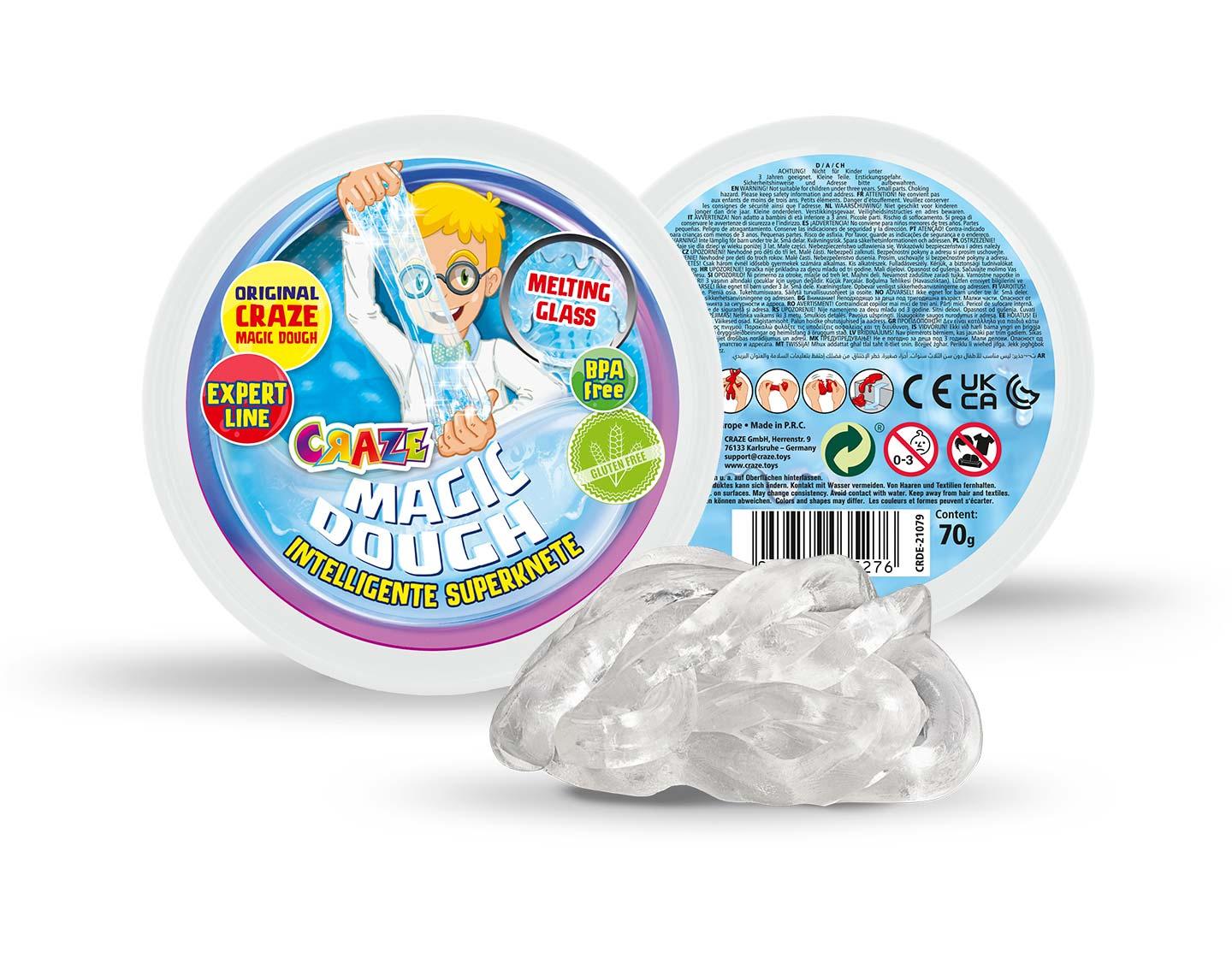 CRAZE - MAGIC DOUGH Dose mit 70gr intelligenter Superknete - flüssiges Glas