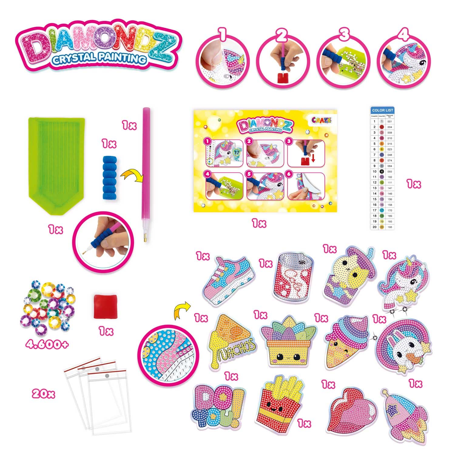 Produktbild CRAZE DIAMONDZ Mega Set Stickers Fun Series 5 von 9