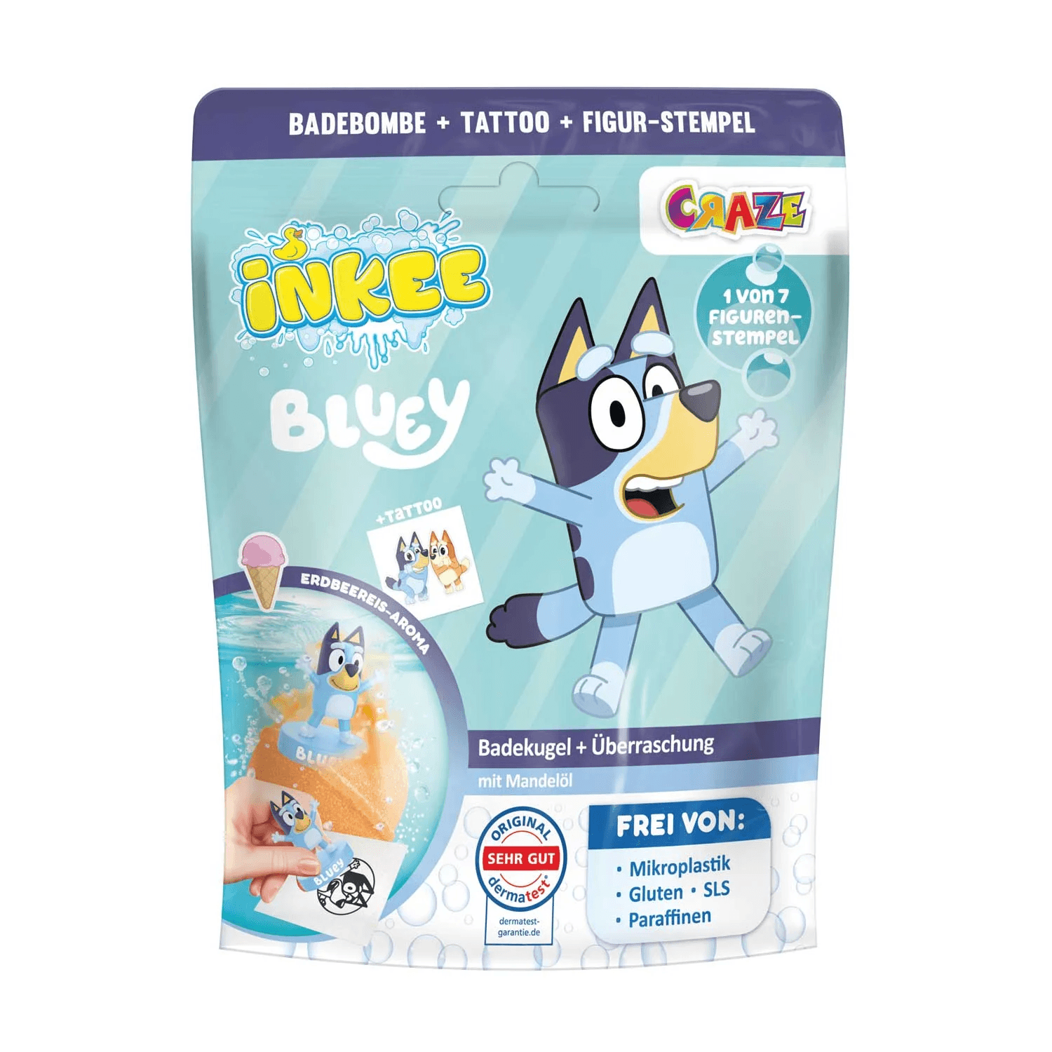 CRAZE INKEE - Bluey Überraschungs-Badekugel