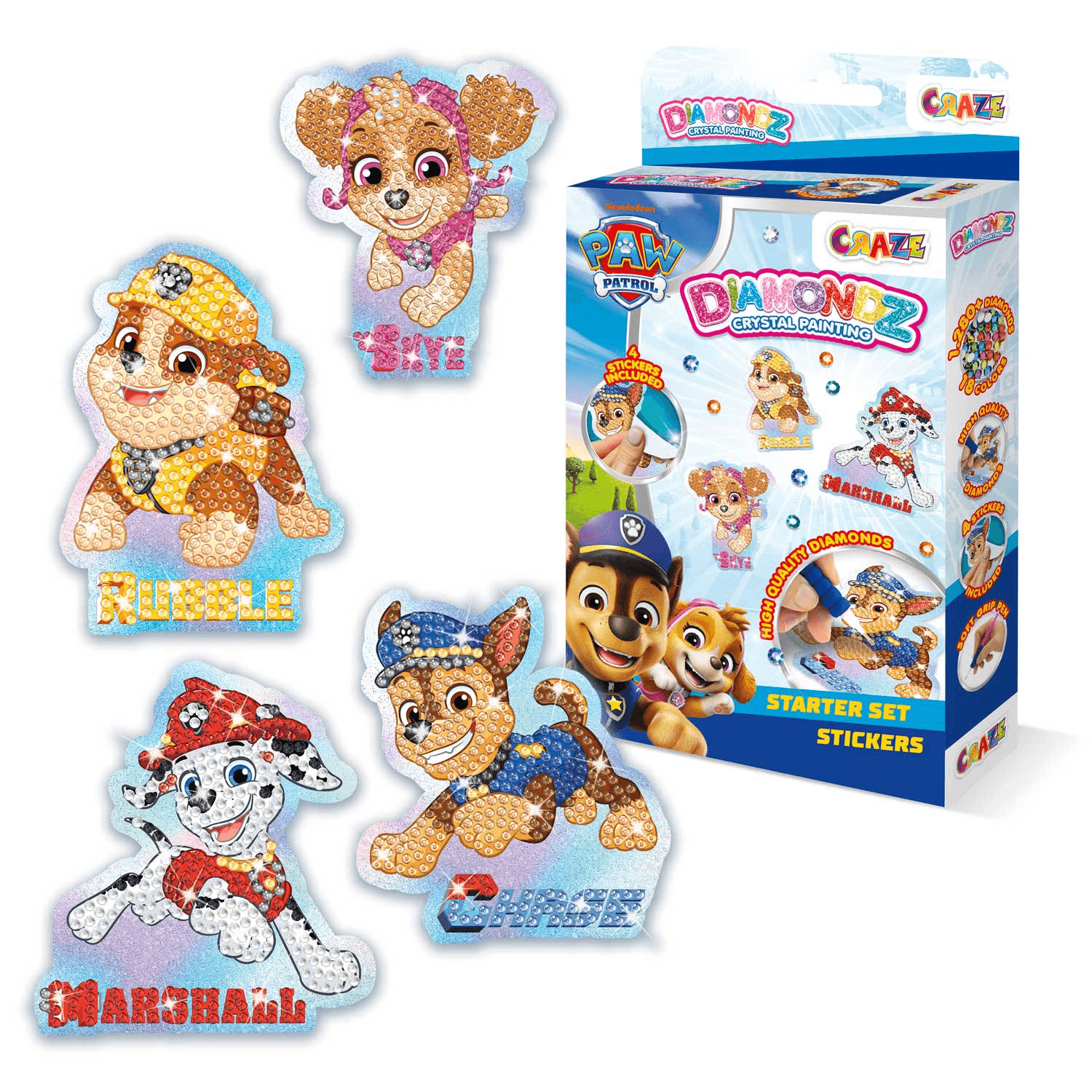 CRAZE DIAMONDZ Starter Set Paw Patrol Sticker Bastelset ab 5 