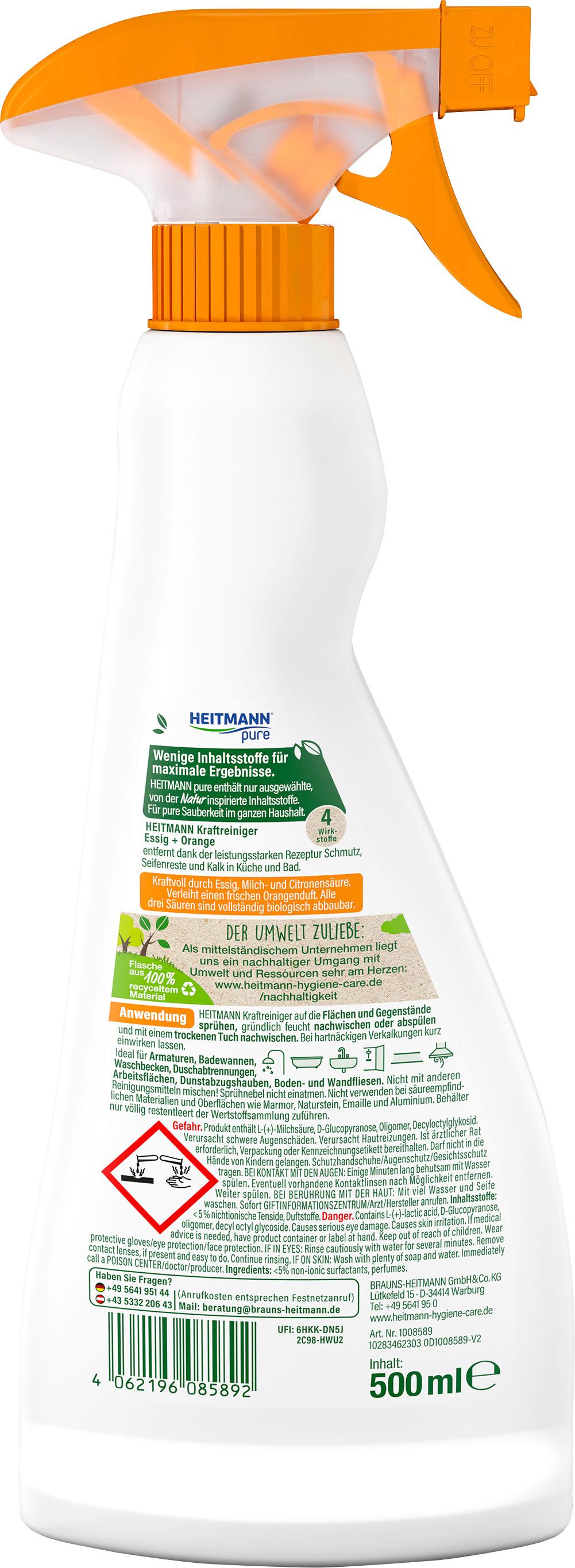 Produktbild HEITMANN Kraftreiniger Essig&Orange 2 von 10