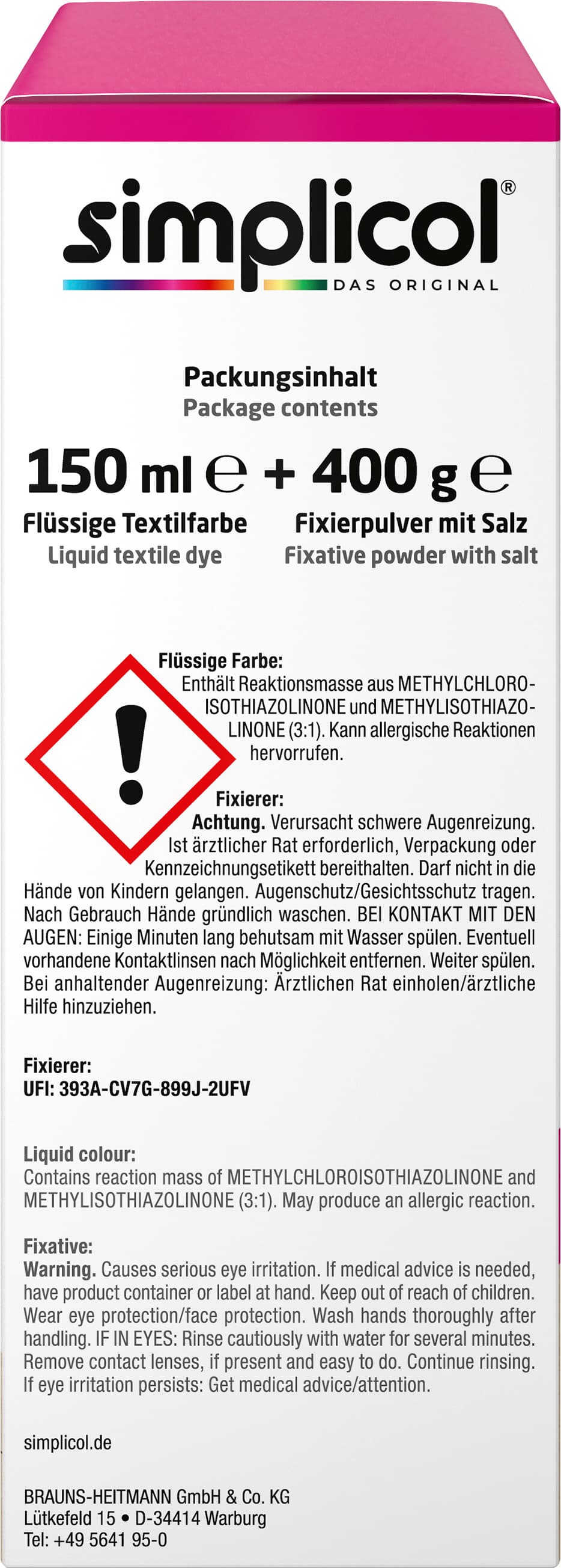 Produktbild Simplicol Textilfarbe Intensiv Pink-Berry 5 von 10