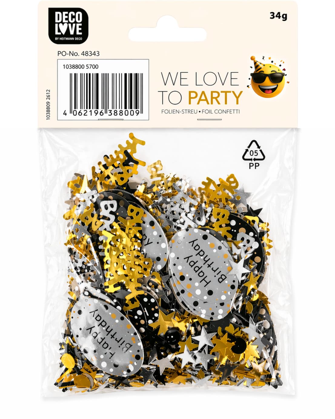 DECO LOVE Konfetti Happy Birthday