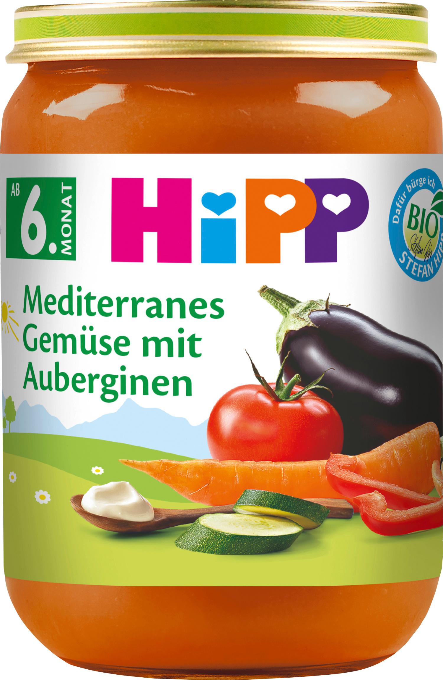 HiPP Gemüse: Bio Mediterranes Gemüse mit Auberginen