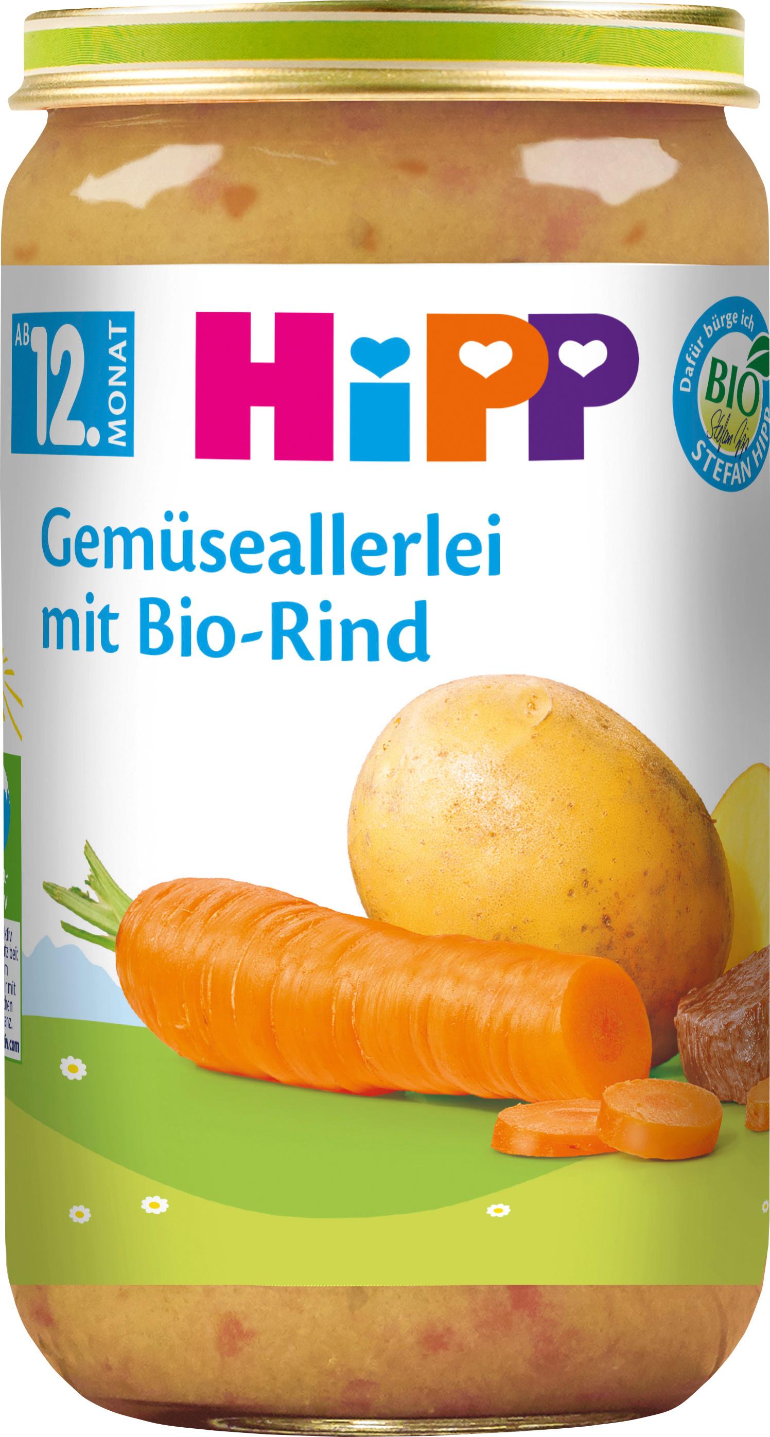 HiPP Menüs: Gemüseallerlei mit Bio-Rind