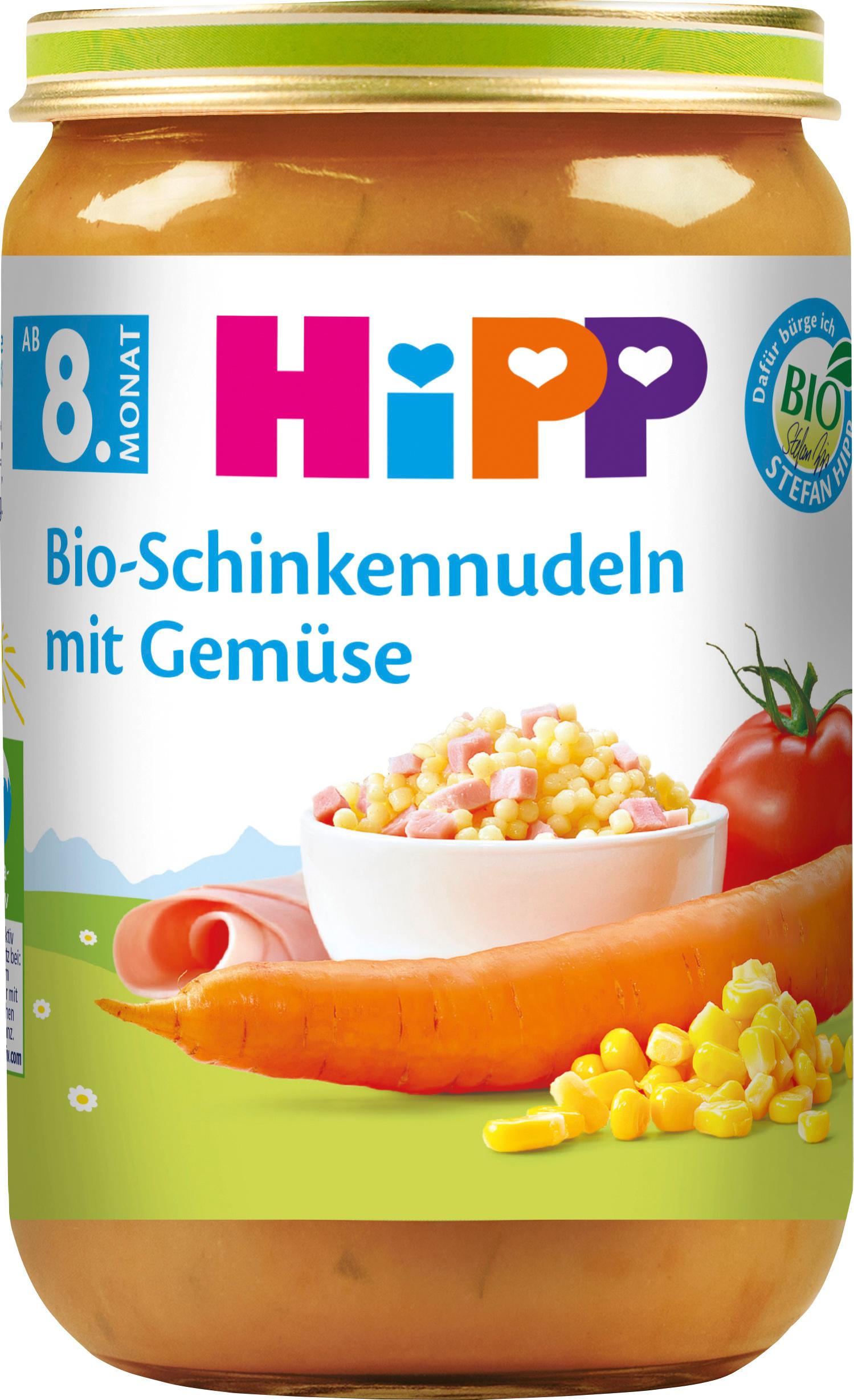 HiPP Menüs: Bio-Schinkennudeln mit Gemüse