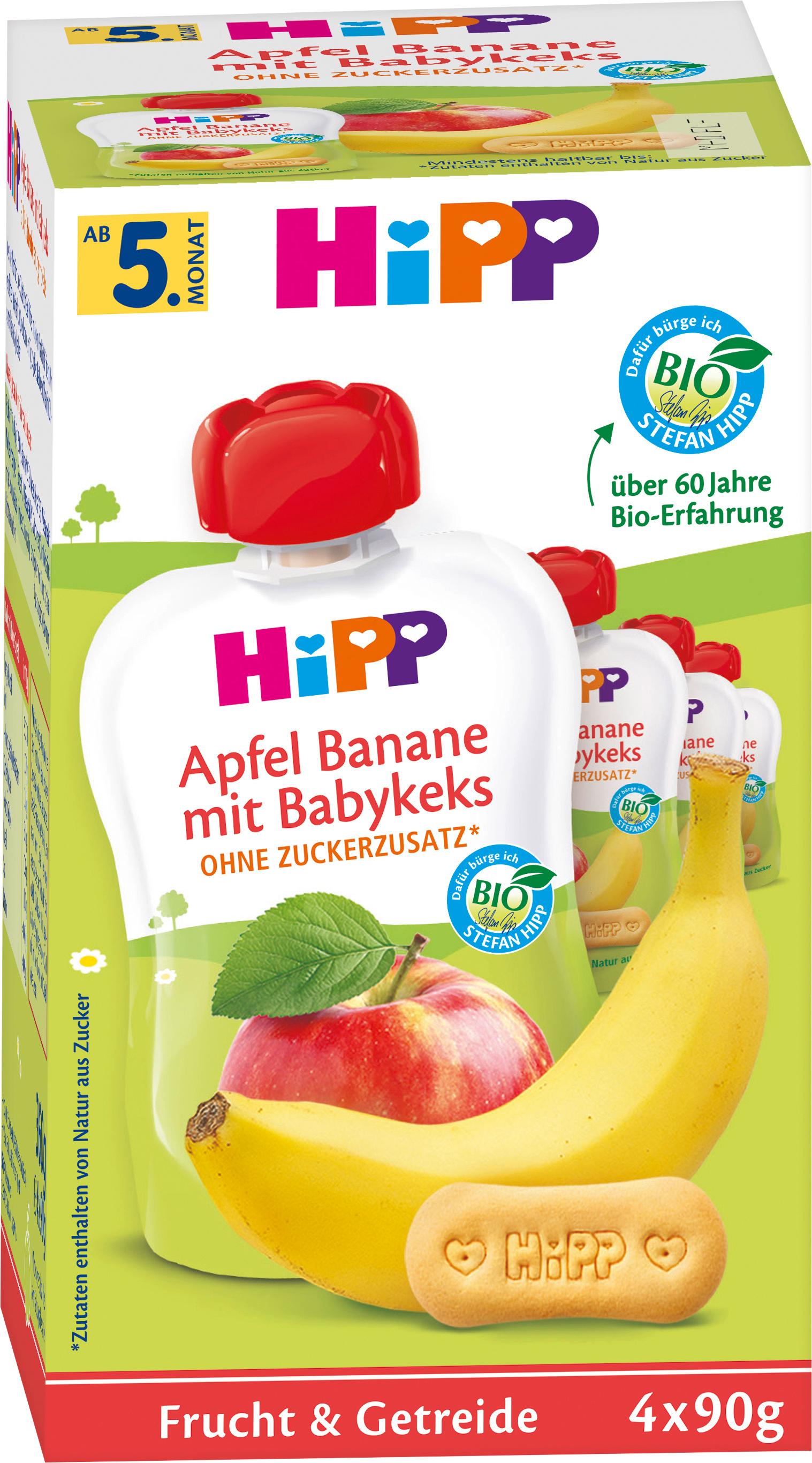 Produktbild Hipp Quetschbeutel Apfel Banane mit Babykeks 2 von 2