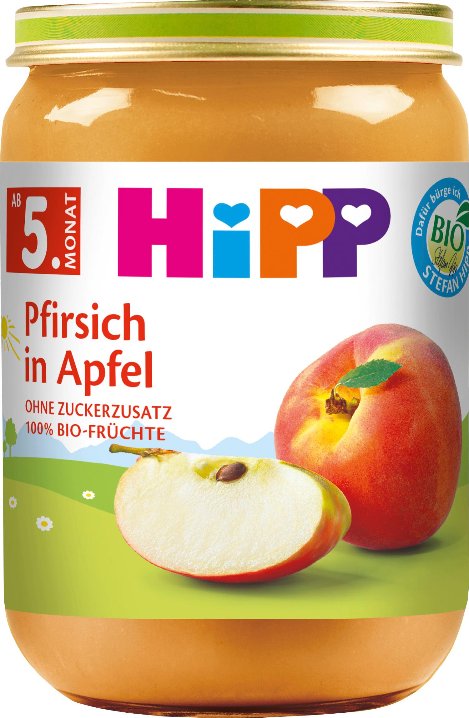 HiPP Bio Früchte Pfirsich in Apfel