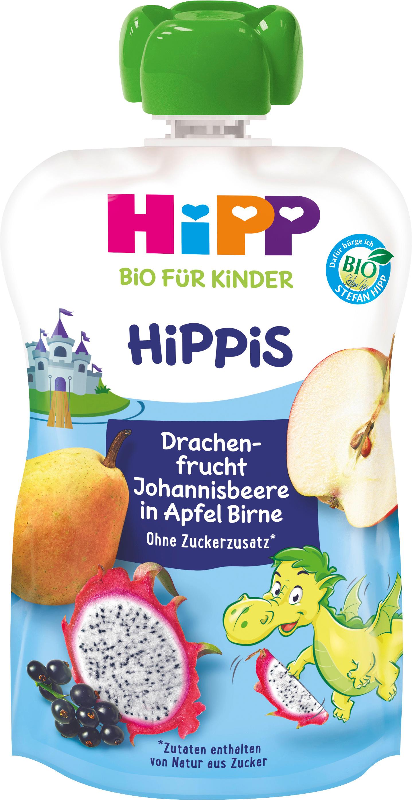 HiPP Bio für Kinder HiPPiS Drachenfrucht-Johannisbeere in Apfel-Birne
