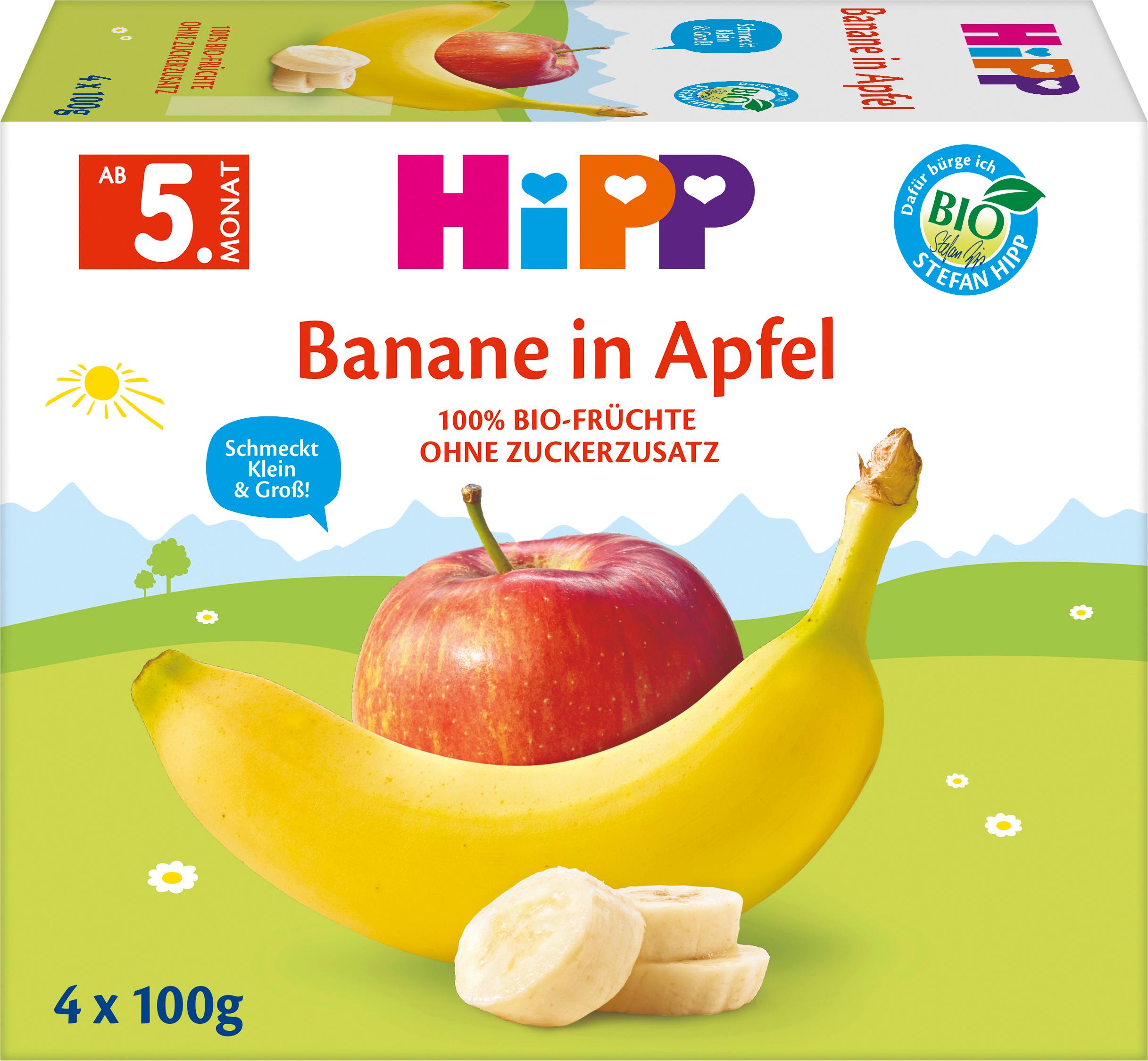 HiPP Bio Früchte im Becher Banane in Apfel