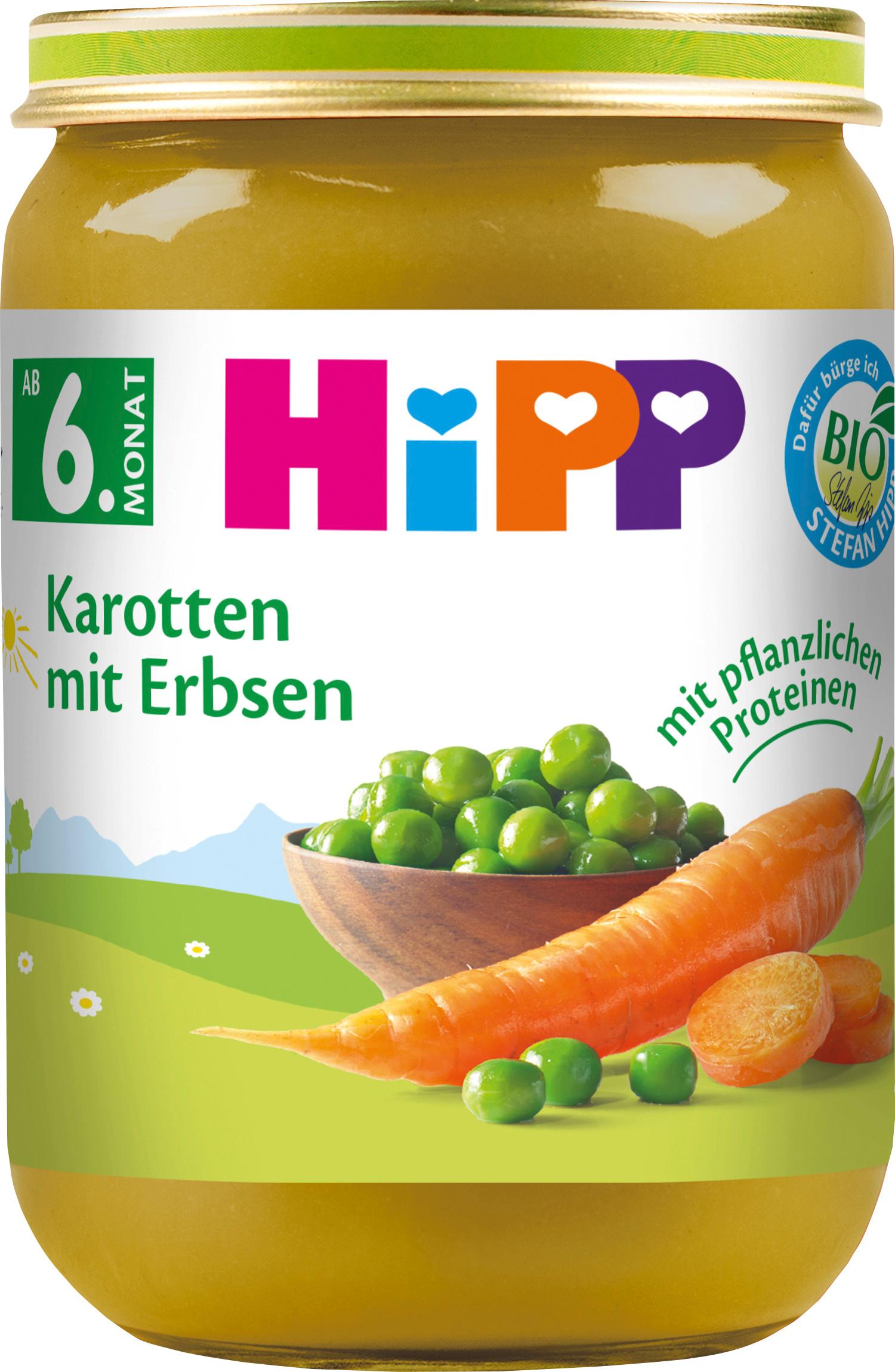 HiPP Bio Gemüse Karotte mit Erbsen