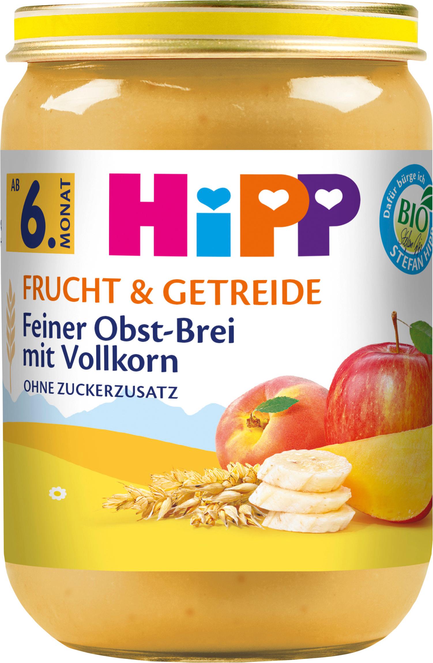 HiPP Bio Frucht und Getreide Feiner Obst-Brei mit Vollkorn