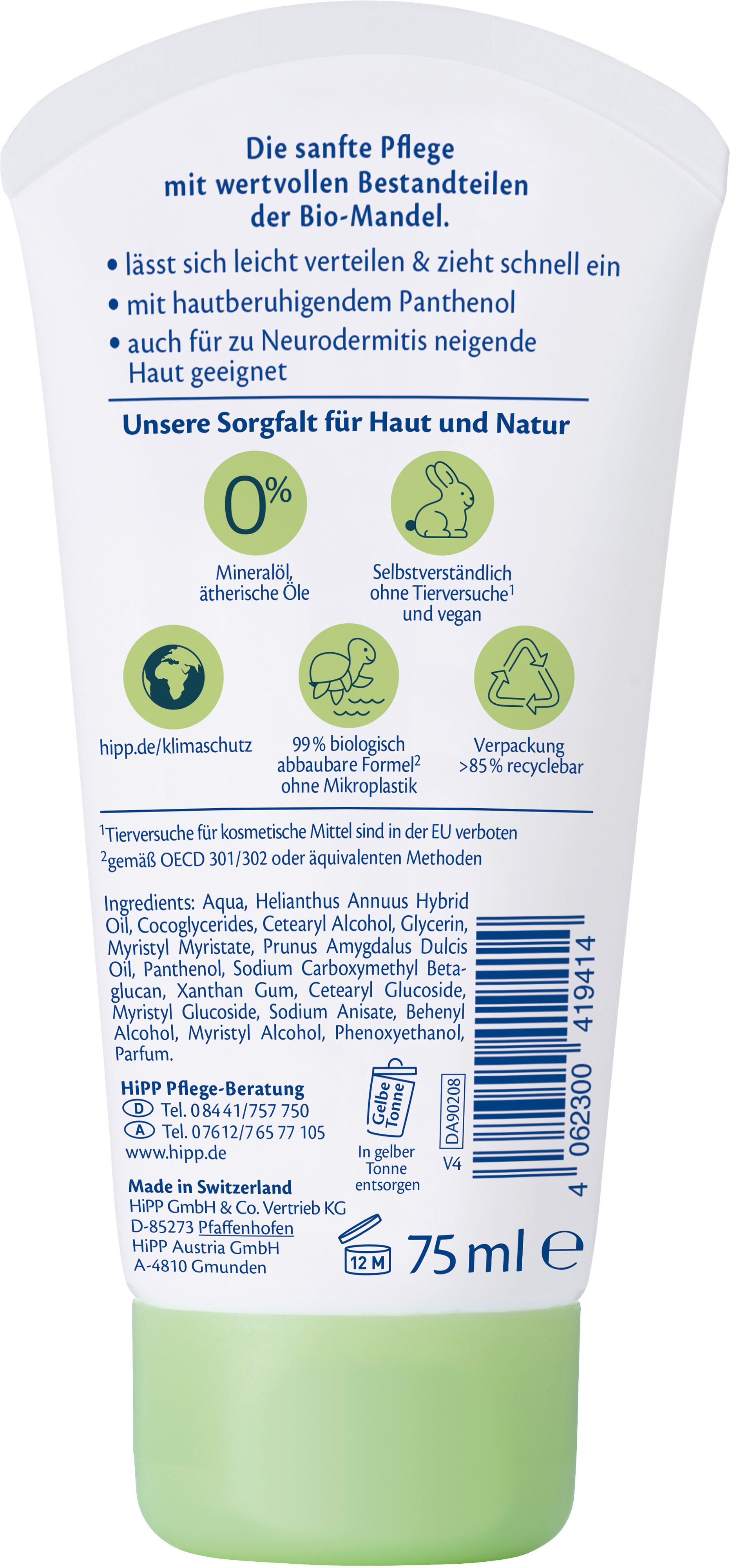 Produktbild HiPP Babysanft Pflegecreme Sensitv 2 von 2