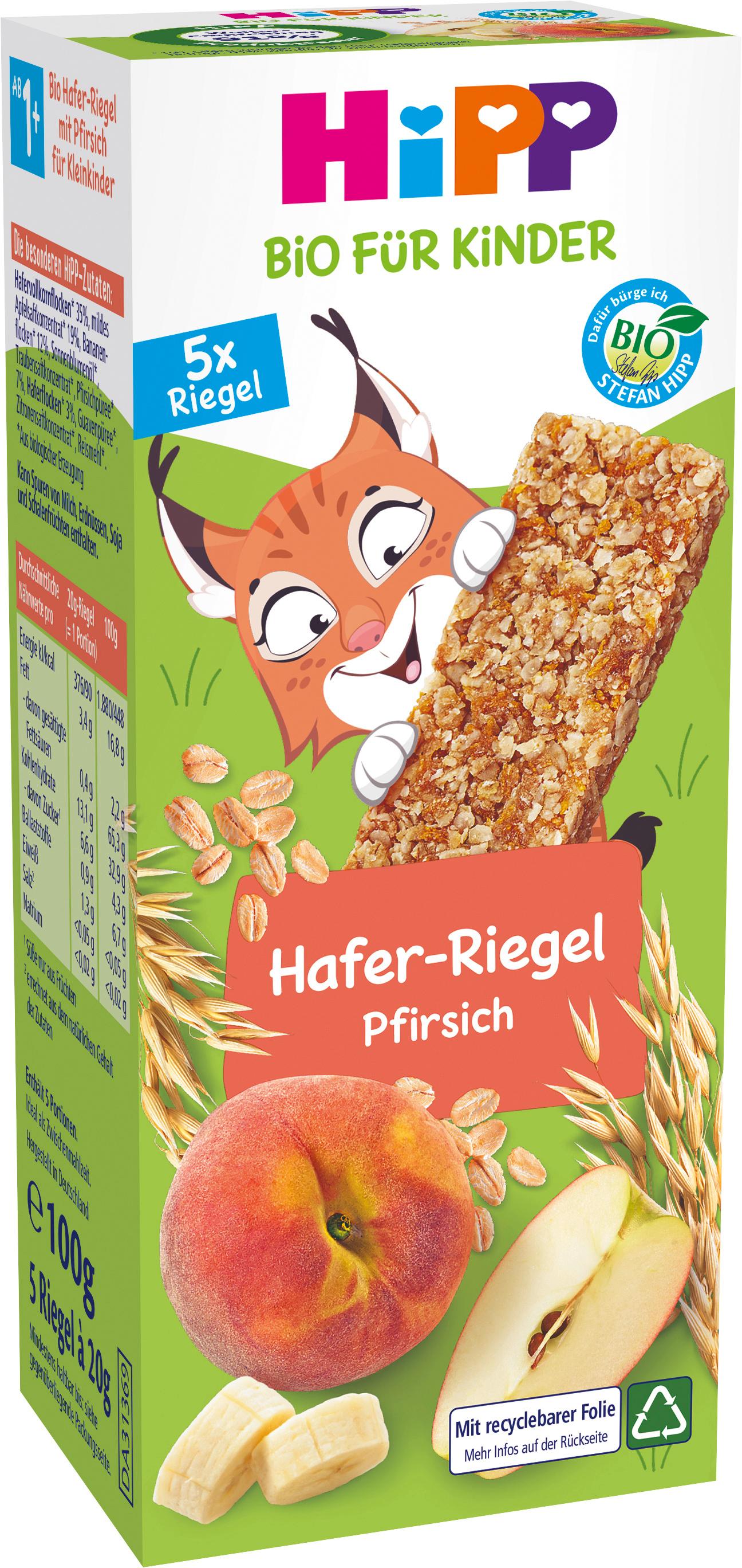Produktbild HiPP Bio für Kinder Luchs Hafer Riegel Pfirsich 2 von 2