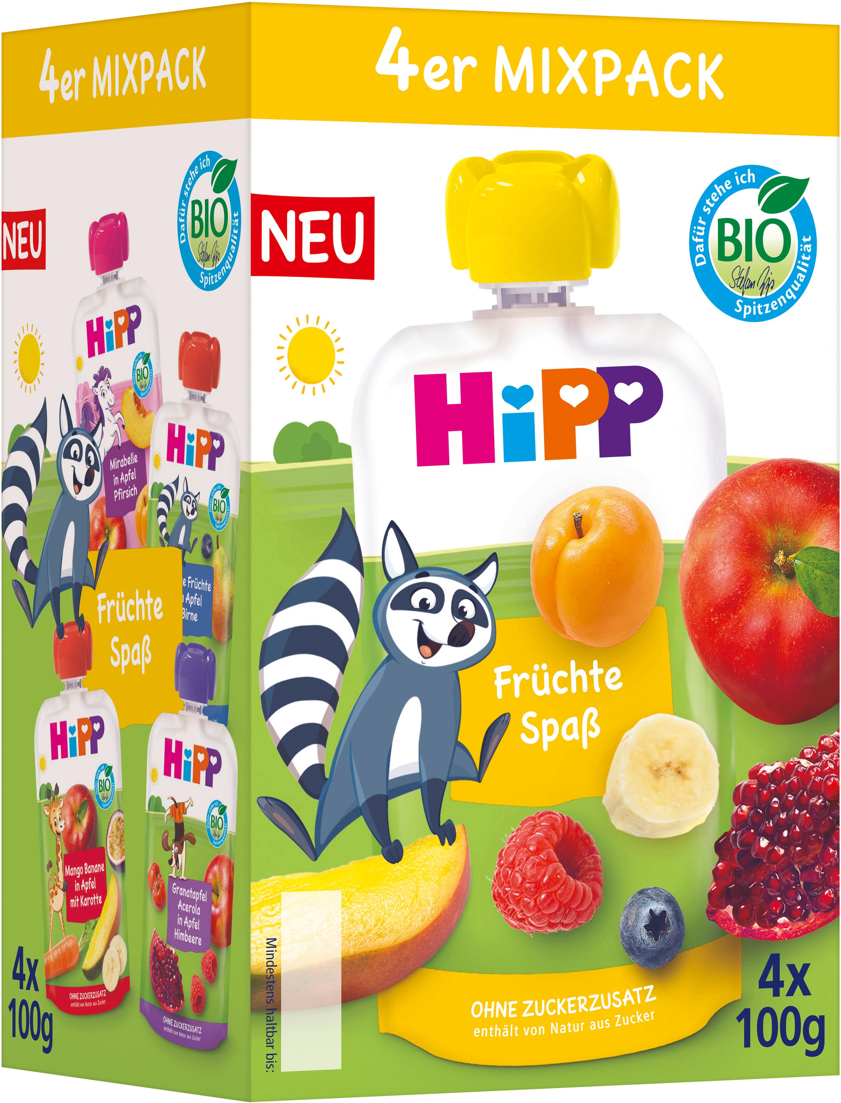 Produktbild Hipp Früchte Spaß ohne Zuckerzusätze 4er Mixpack 2 von 2
