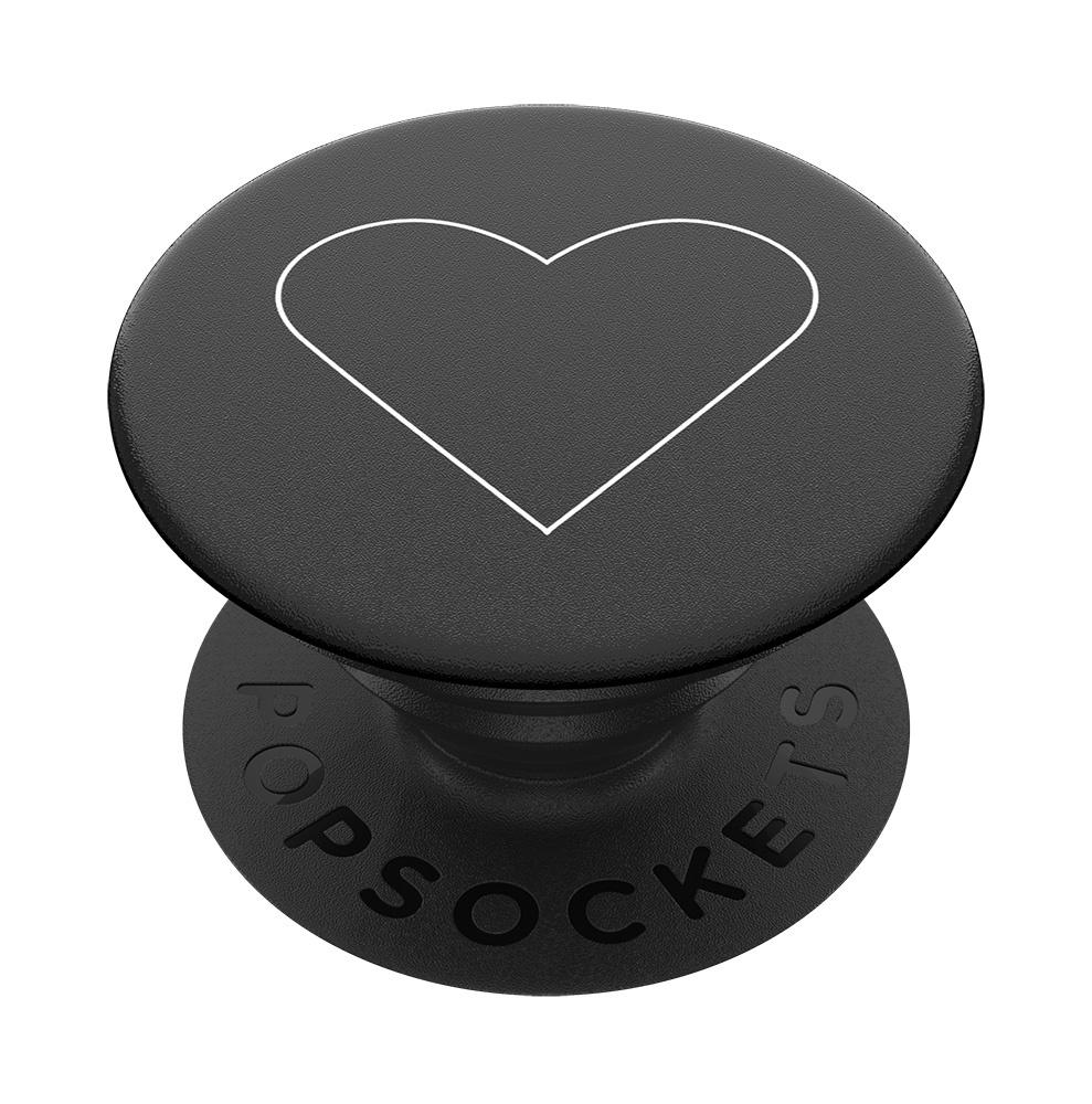 Produktbild PopGrip - ausziehbarer Handy-Griff Handyhalter -  White Heart Black 4 von 7