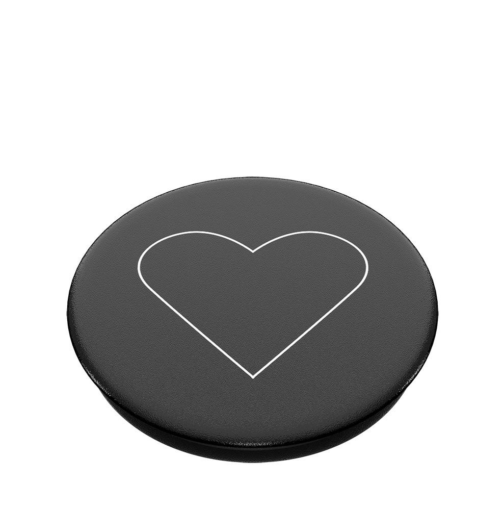 Produktbild PopGrip - ausziehbarer Handy-Griff Handyhalter -  White Heart Black 6 von 7