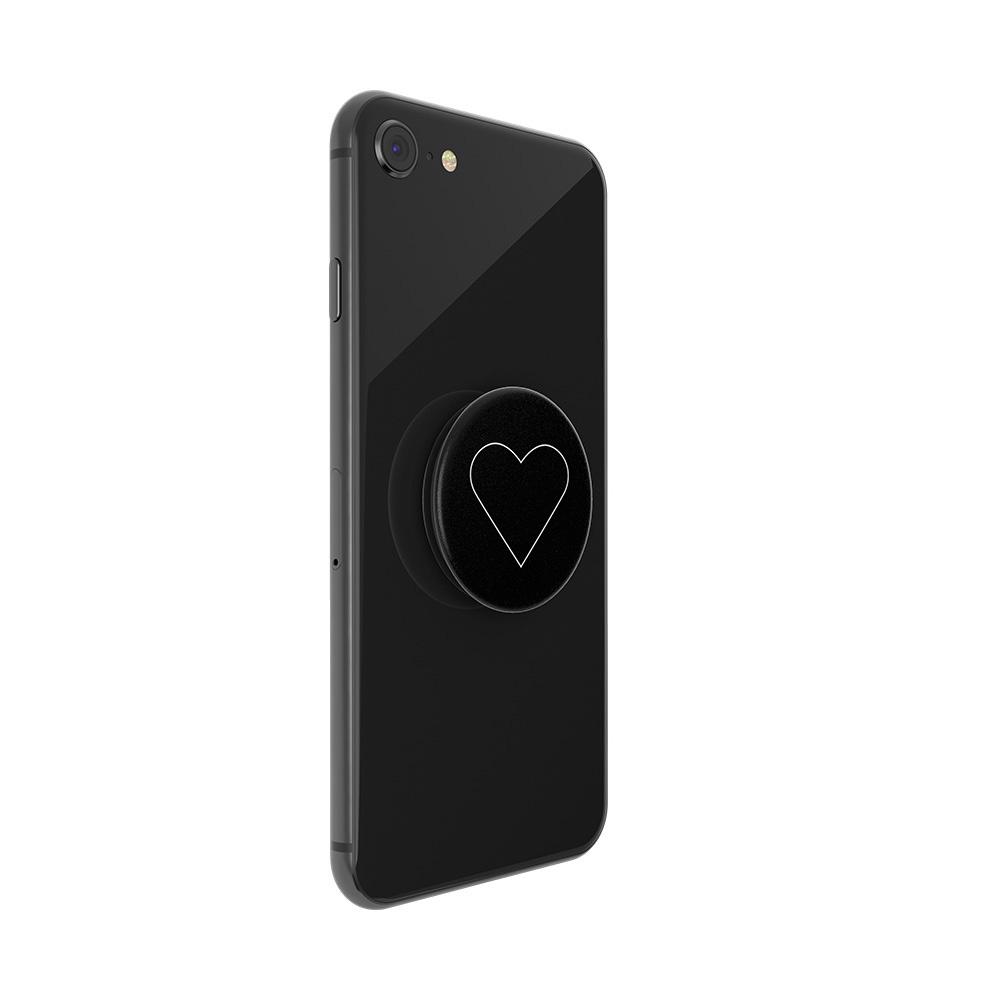 Produktbild PopGrip - ausziehbarer Handy-Griff Handyhalter -  White Heart Black 7 von 7