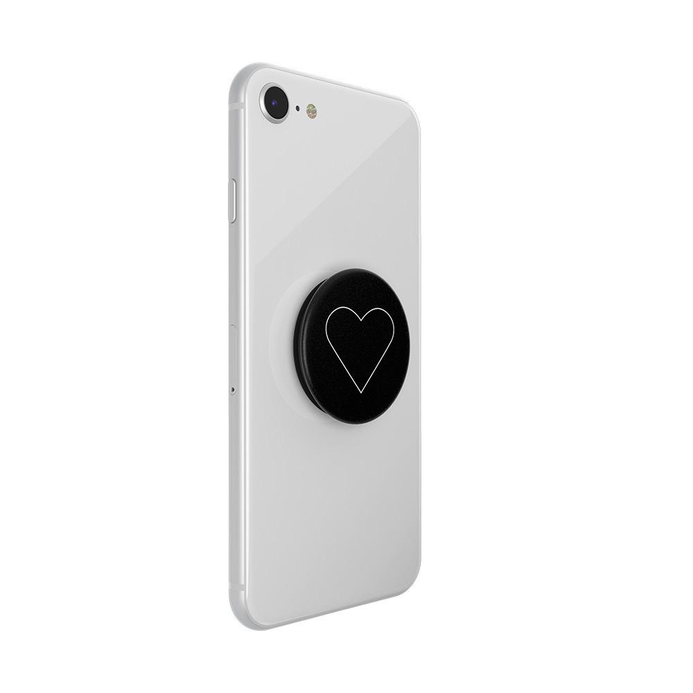 Produktbild PopGrip - ausziehbarer Handy-Griff Handyhalter -  White Heart Black 3 von 7