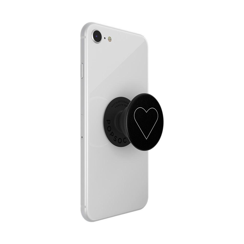 Produktbild PopGrip - ausziehbarer Handy-Griff Handyhalter -  White Heart Black 5 von 7
