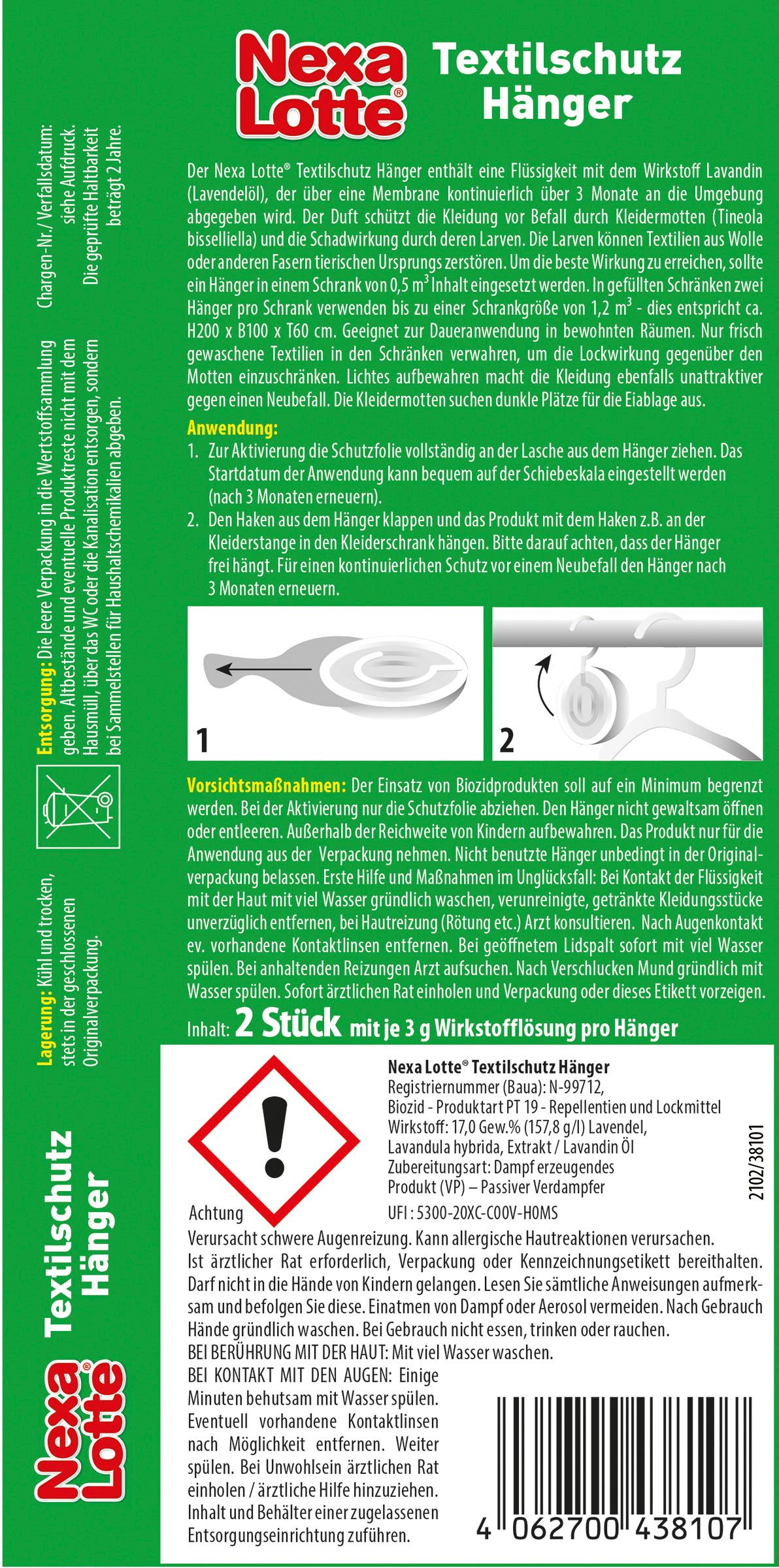 Produktbild Nexa Lotte Textilschutz Hänger 2 von 2