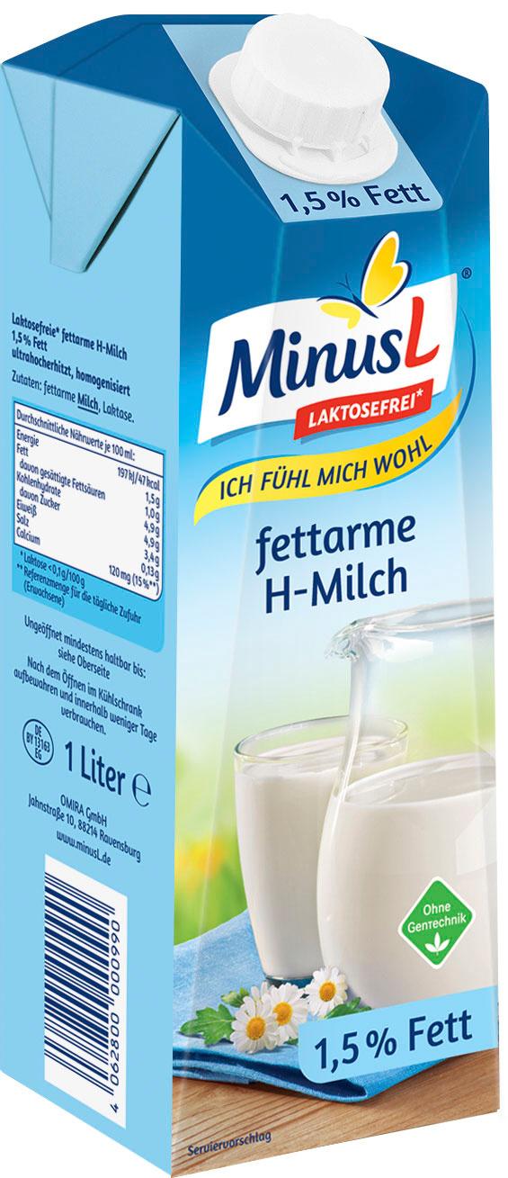 MinusL fettarme H-Milch Laktosefrei 1,5% Fett