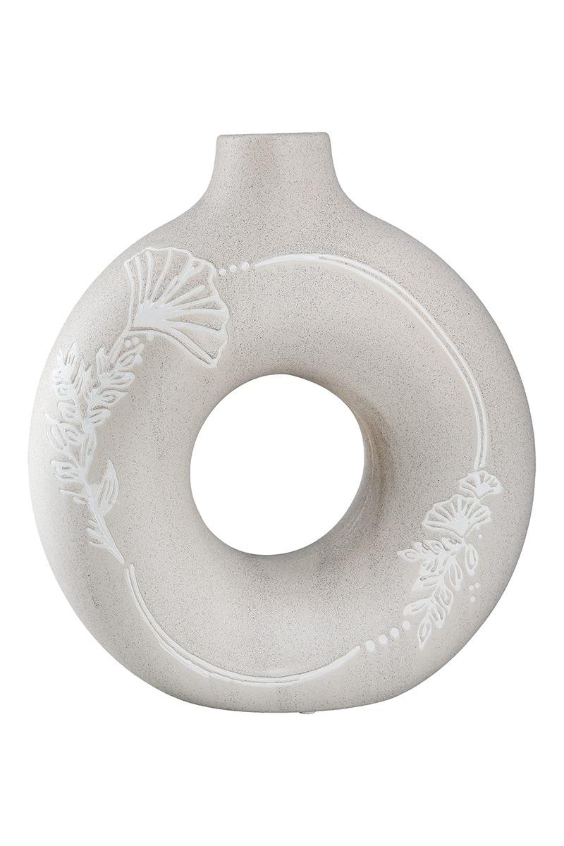 GILDE Vase Rund Ginkgokranz 18cm