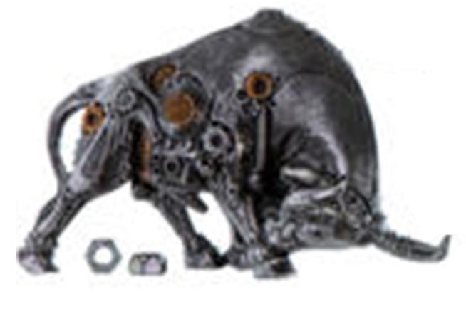 GILDE Skulptur Steampunk Bullflight