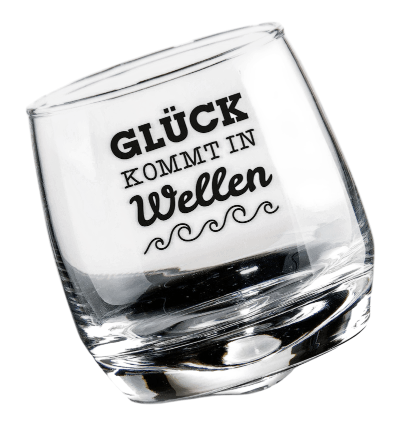 GILDE Wackelglas Glück kommt in Wellen 2-tlg.