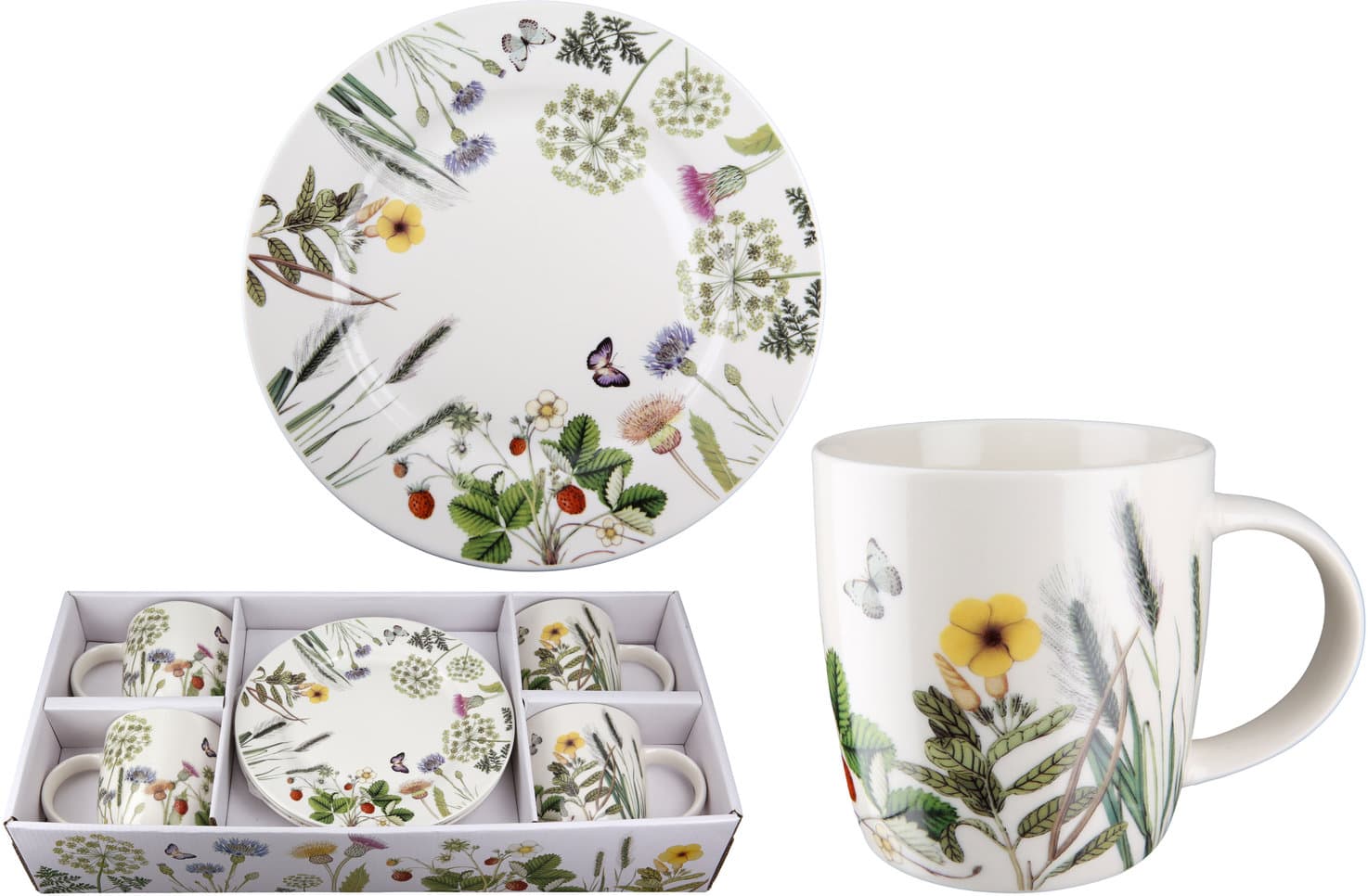 GILDE Geschirrset Wild Flowers 8-tlg.