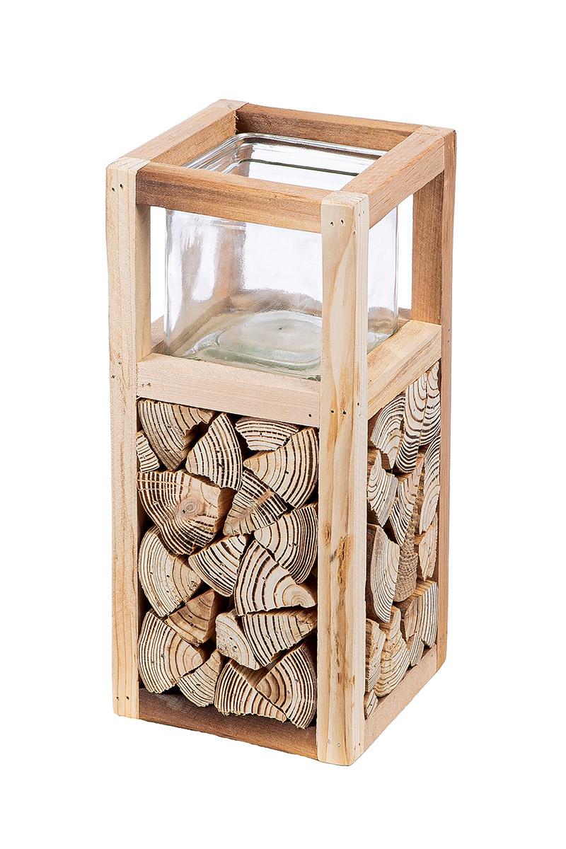 GILDE Windlicht Holz