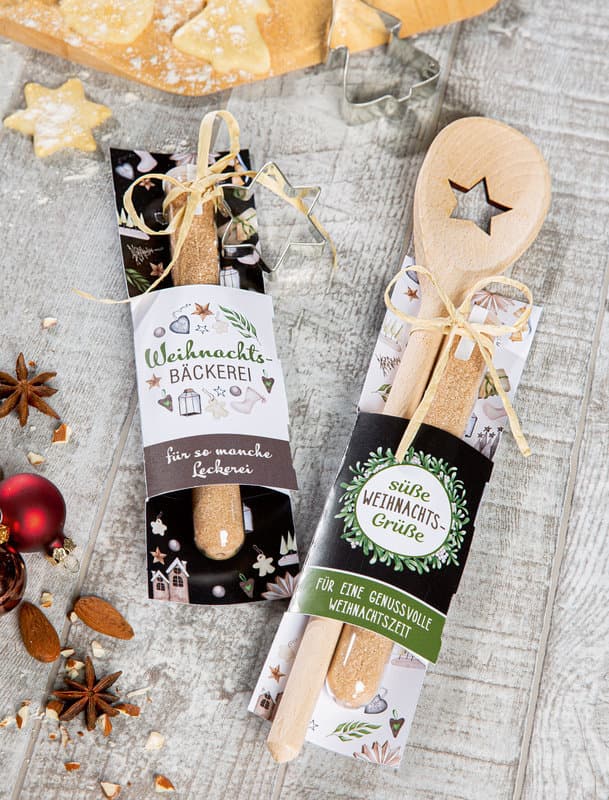 GILDE Kochlöffel Süße Weihnachtsgrüße mit Backgewürz