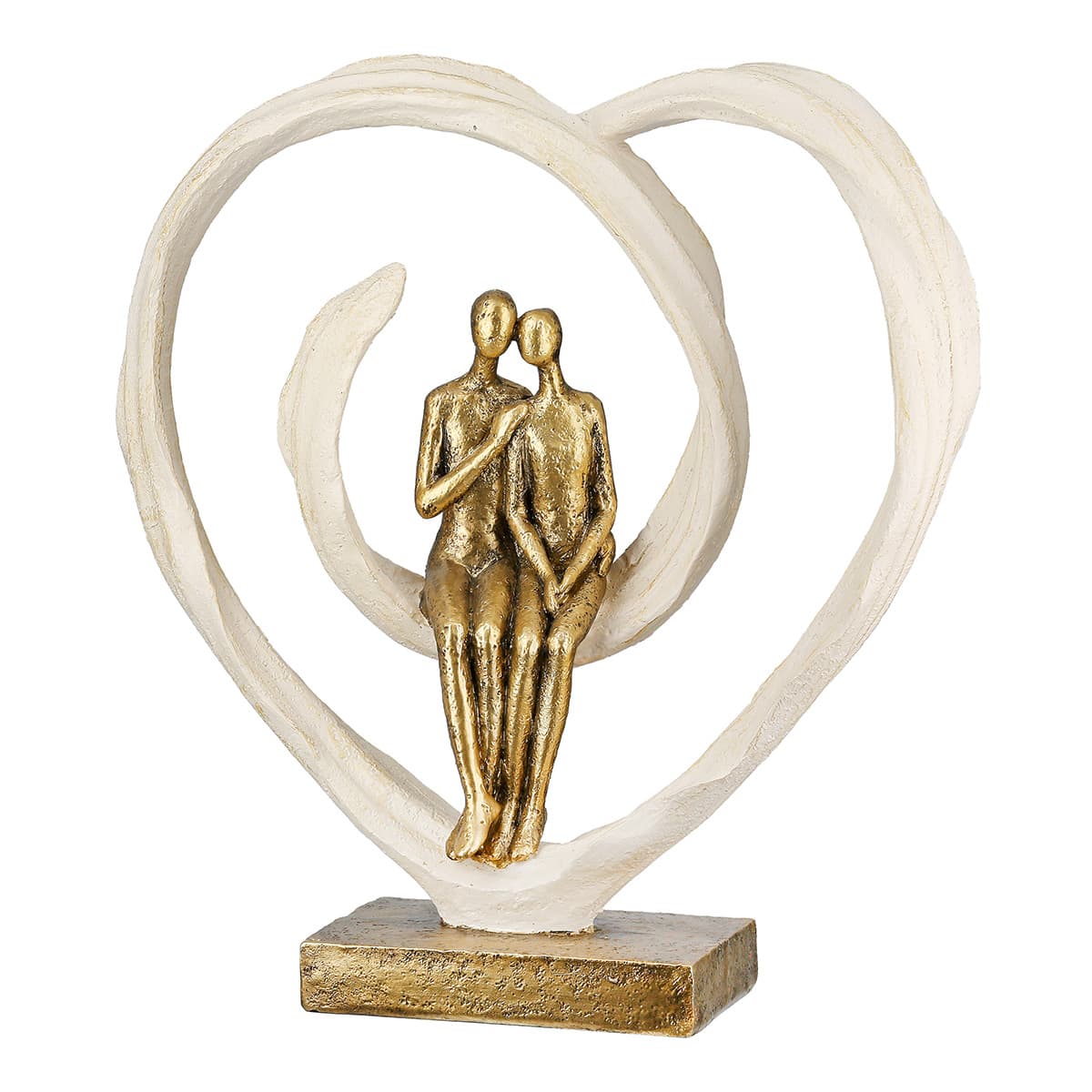 GILDE Skulptur Herz Passion Paarmotiv