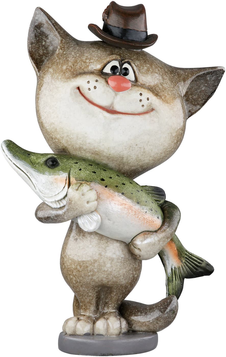 GILDE Figur Katze Angler