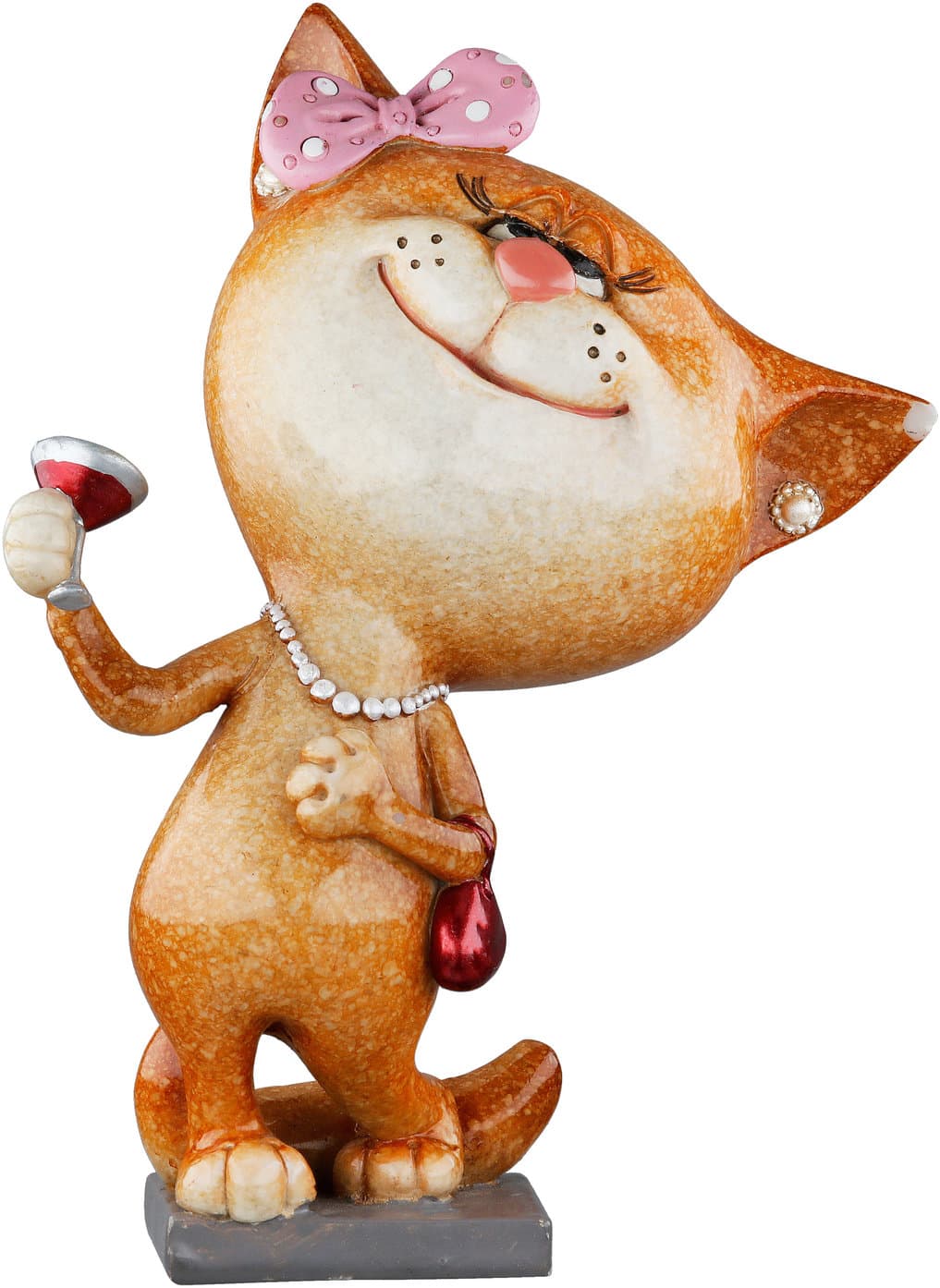 GILDE Figur Katze Lady mit Weinglas