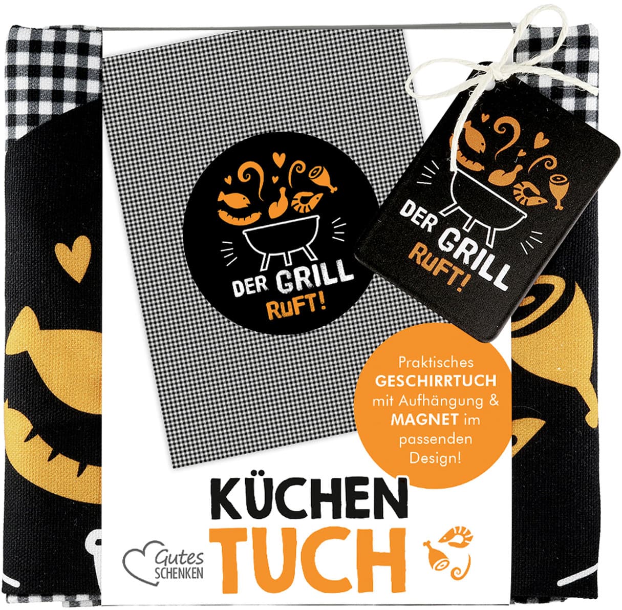 GILDE Magnet Geschirrtuch Der Grill ruft!