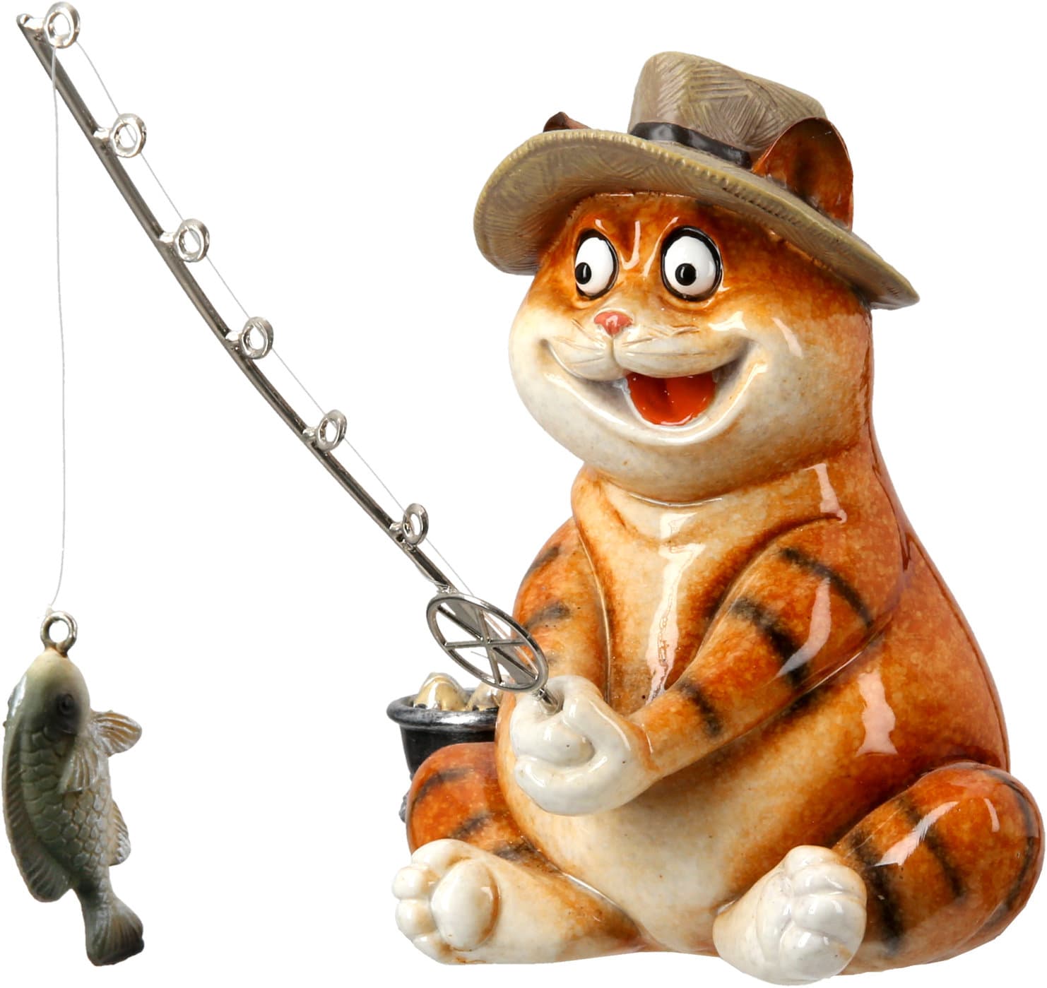 GILDE Figur Katze Fishing