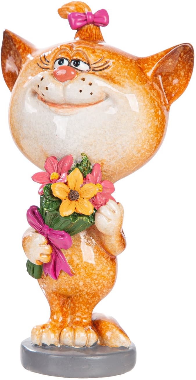 GILDE Figur Katze Blumen