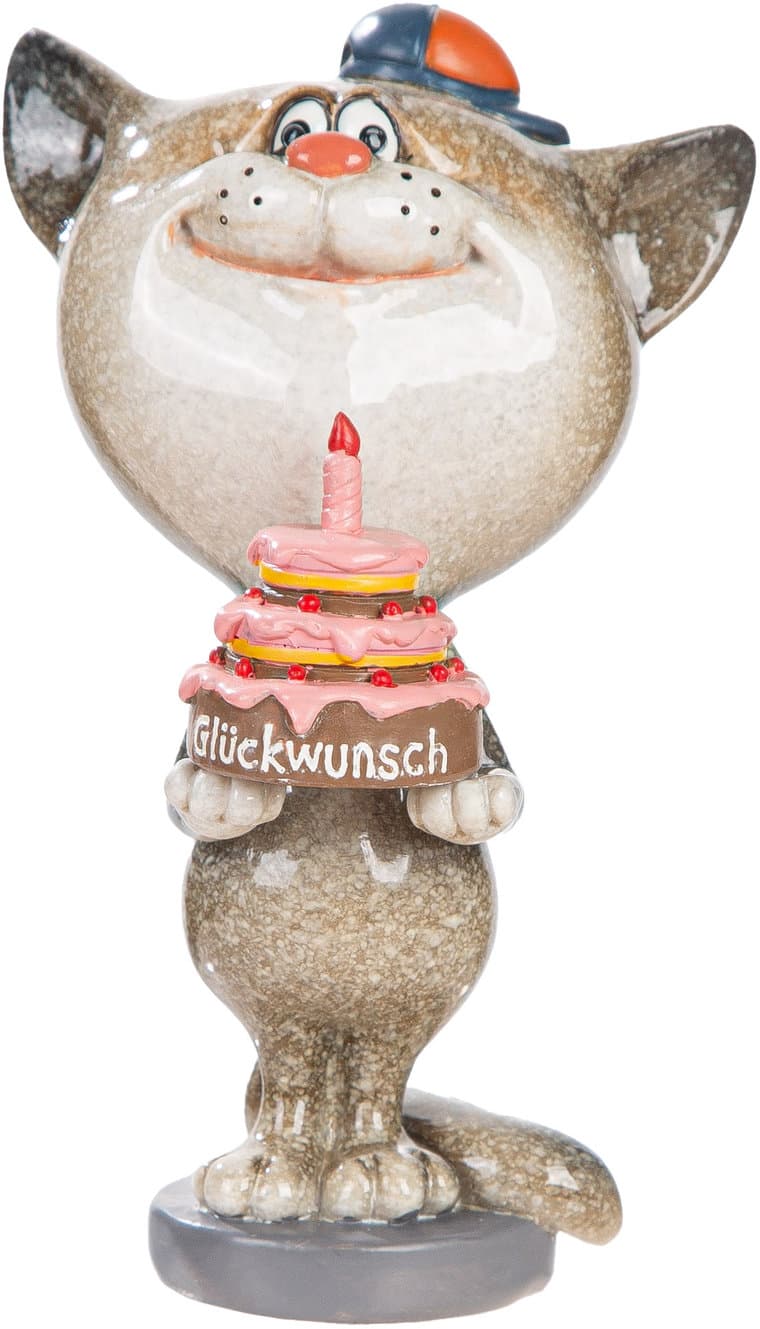 GILDE Figur Katze Glückwunsch