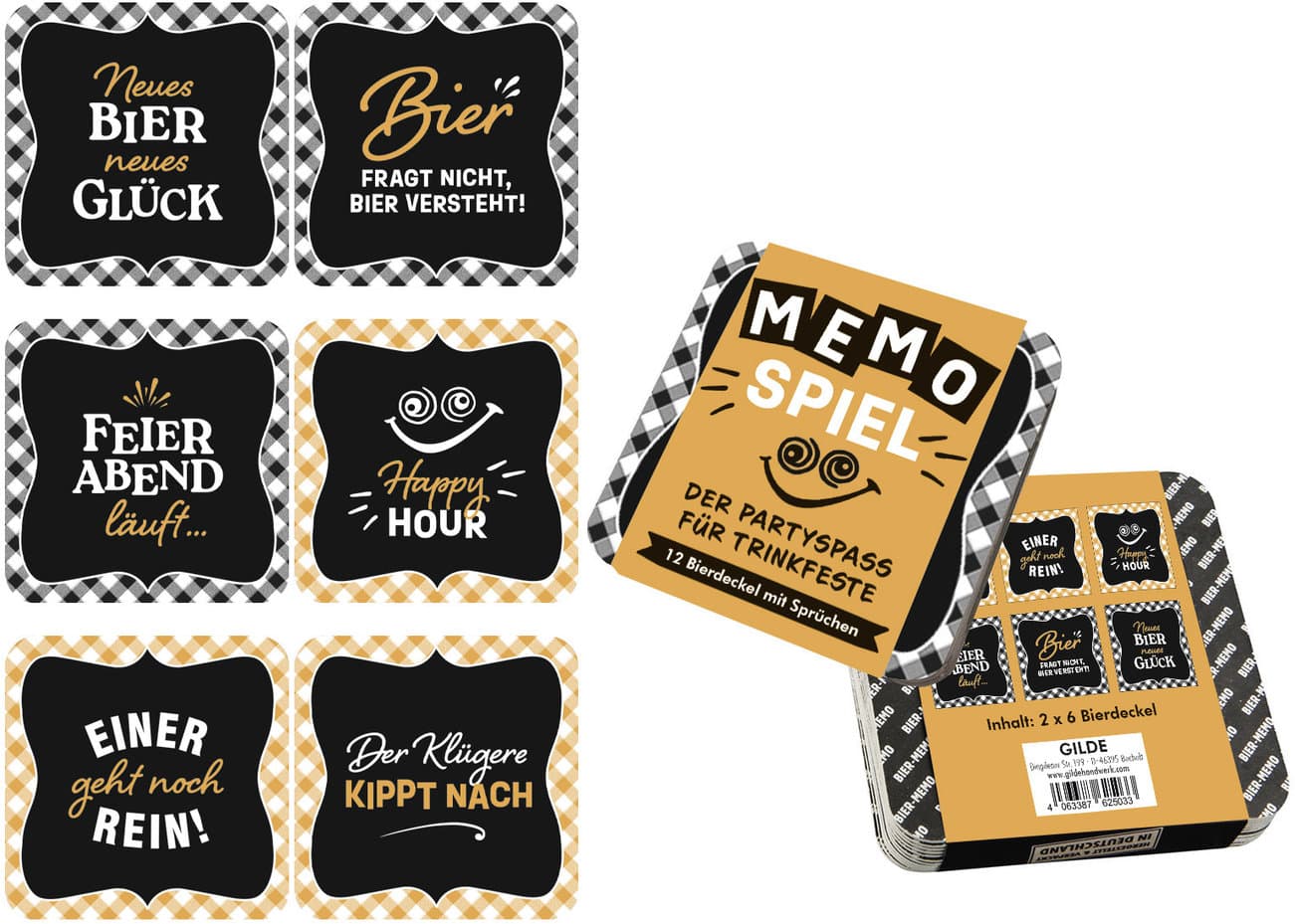 GILDE Bierdeckel Memospiel