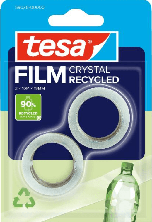 tesafilm®  CRYSTAL RECYCLED 2 x 10m x 19mm transparent
