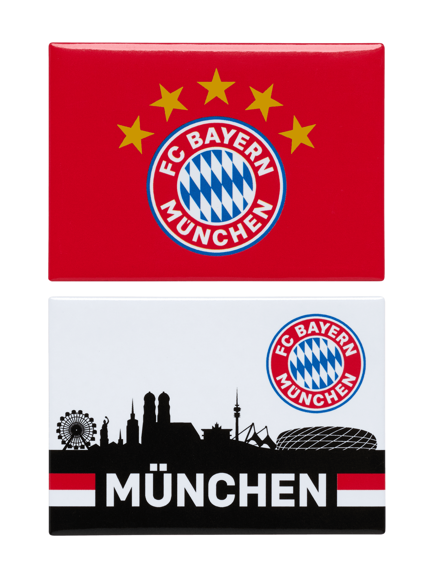 FC BAYERN MÜNCHEN Magnet Logo & Skyline 2er Set